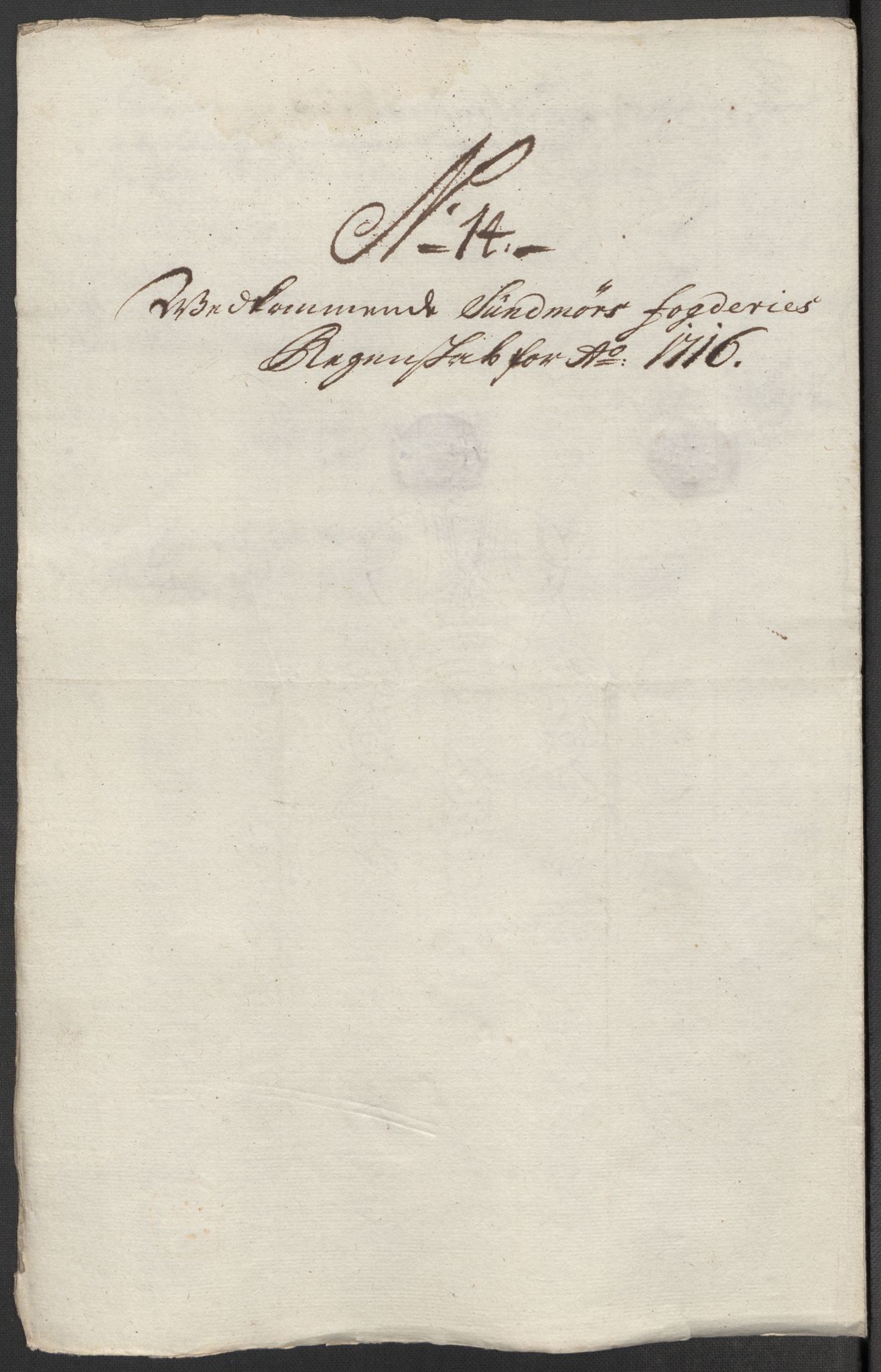 Rentekammeret inntil 1814, Reviderte regnskaper, Fogderegnskap, RA/EA-4092/R54/L3568: Fogderegnskap Sunnmøre, 1716, p. 110
