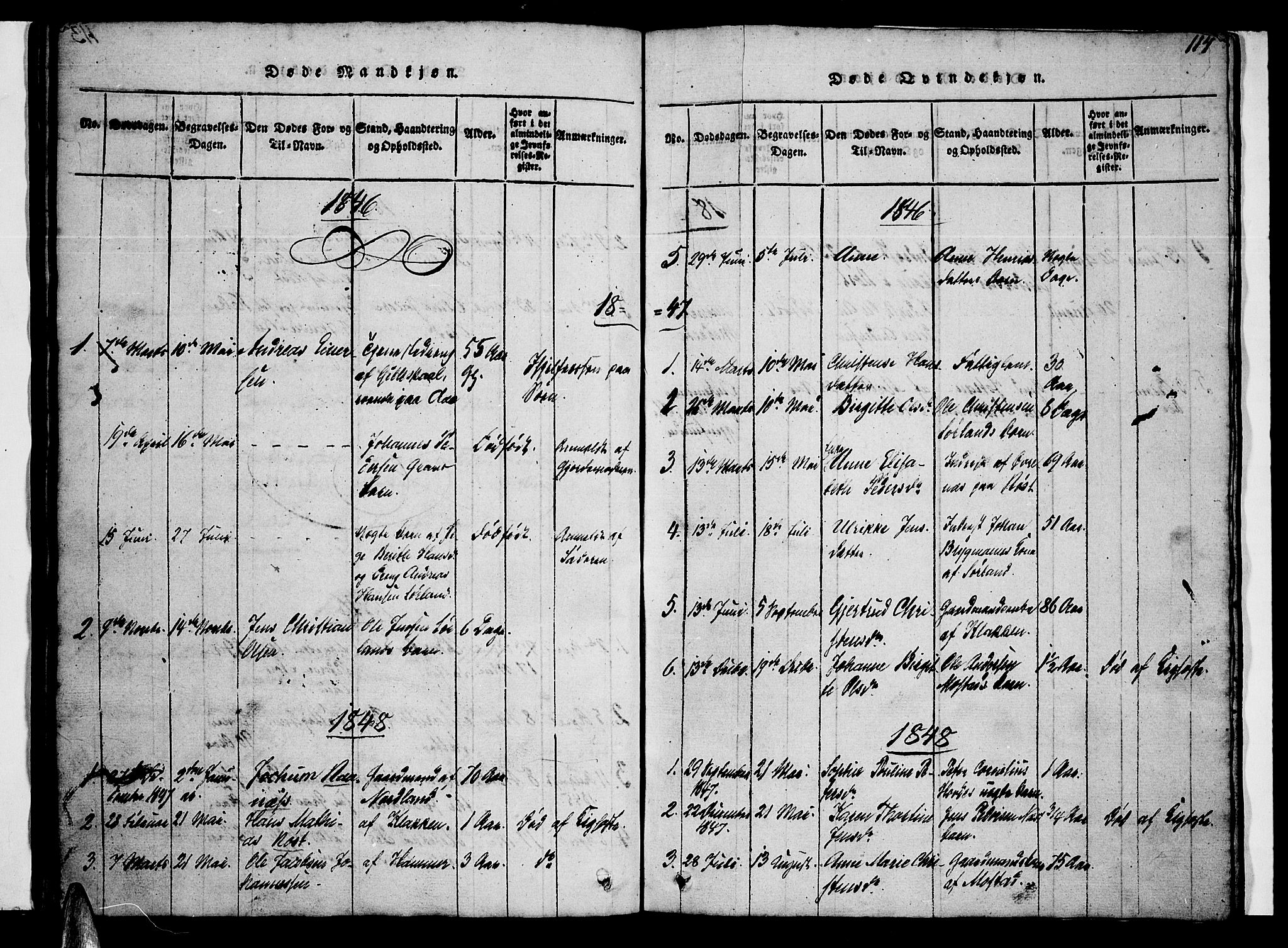 Ministerialprotokoller, klokkerbøker og fødselsregistre - Nordland, AV/SAT-A-1459/807/L0120: Parish register (official) no. 807A03, 1821-1848, p. 114