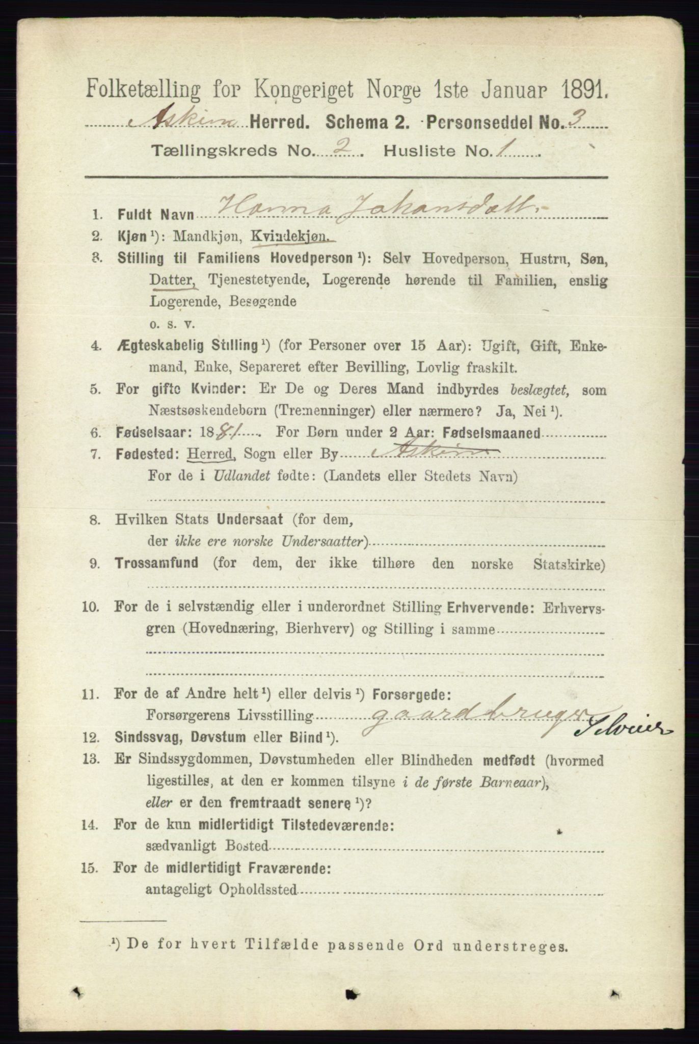 RA, 1891 census for 0124 Askim, 1891, p. 253