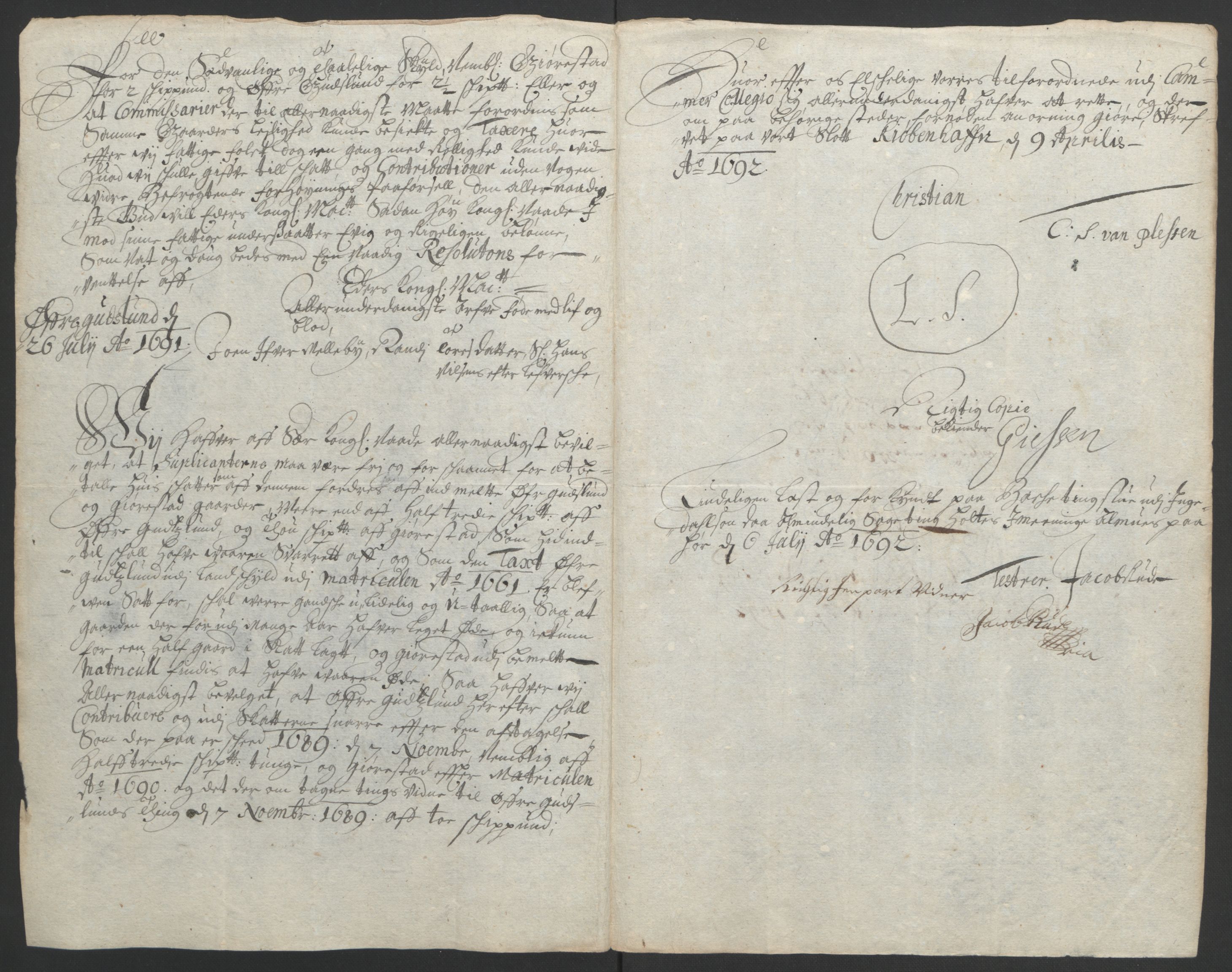 Rentekammeret inntil 1814, Reviderte regnskaper, Fogderegnskap, AV/RA-EA-4092/R01/L0011: Fogderegnskap Idd og Marker, 1692-1693, p. 57
