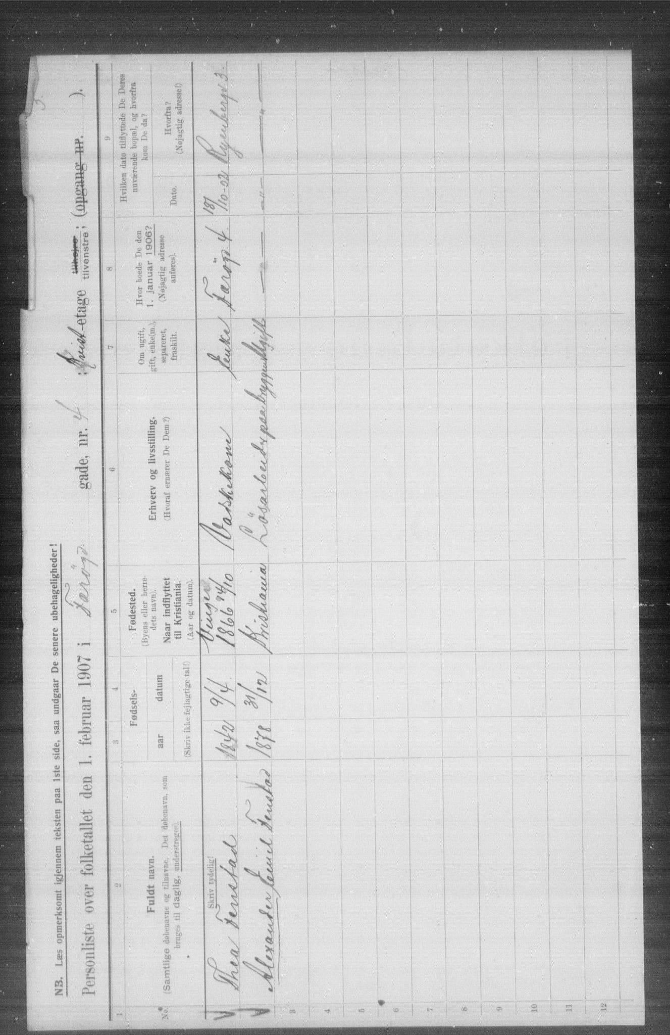 OBA, Municipal Census 1907 for Kristiania, 1907, p. 14477