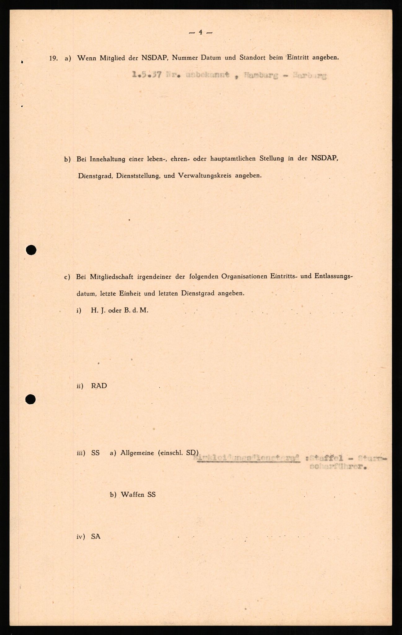 Forsvaret, Forsvarets overkommando II, AV/RA-RAFA-3915/D/Db/L0013: CI Questionaires. Tyske okkupasjonsstyrker i Norge. Tyskere., 1945-1946, p. 422