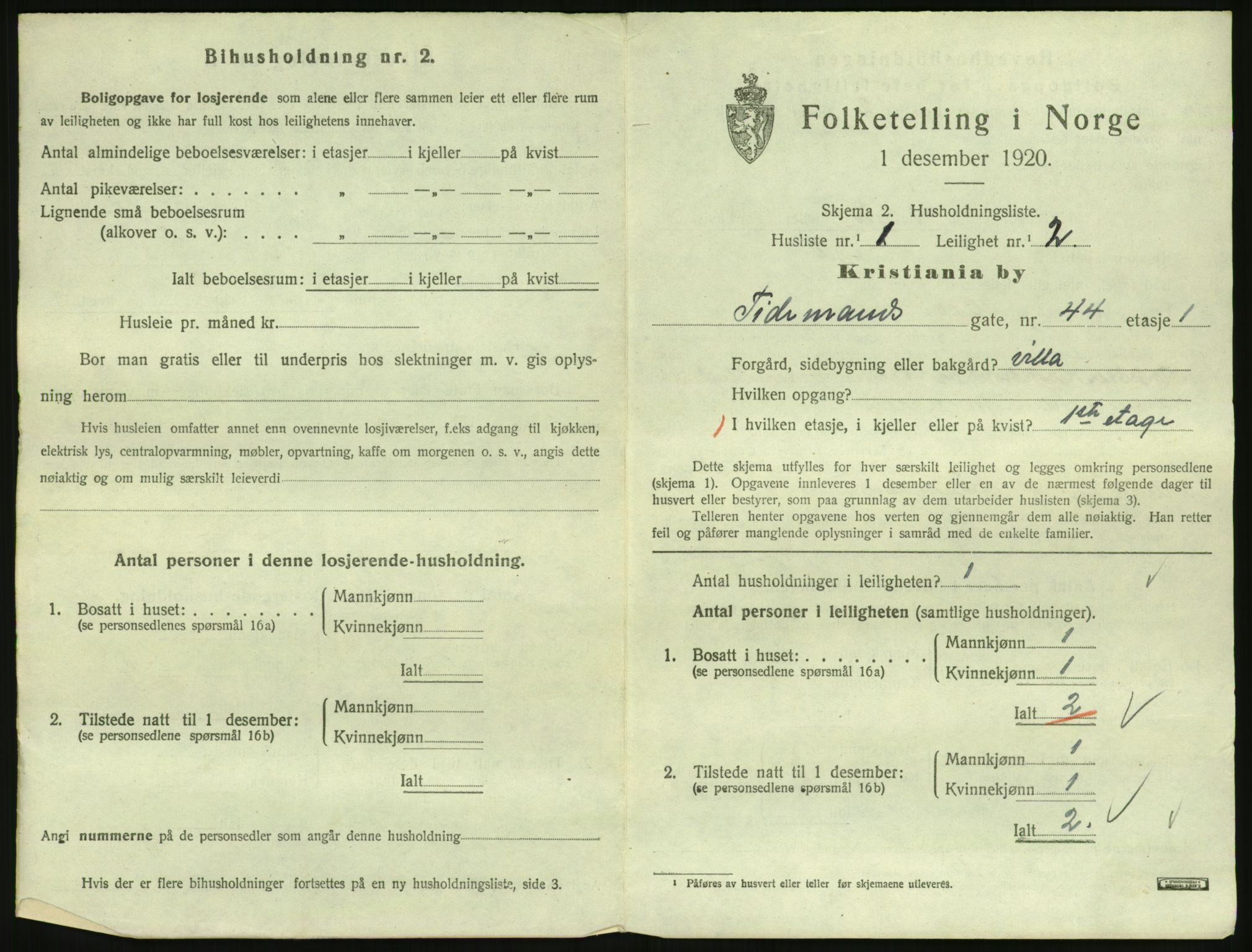 SAO, 1920 census for Kristiania, 1920, p. 113911