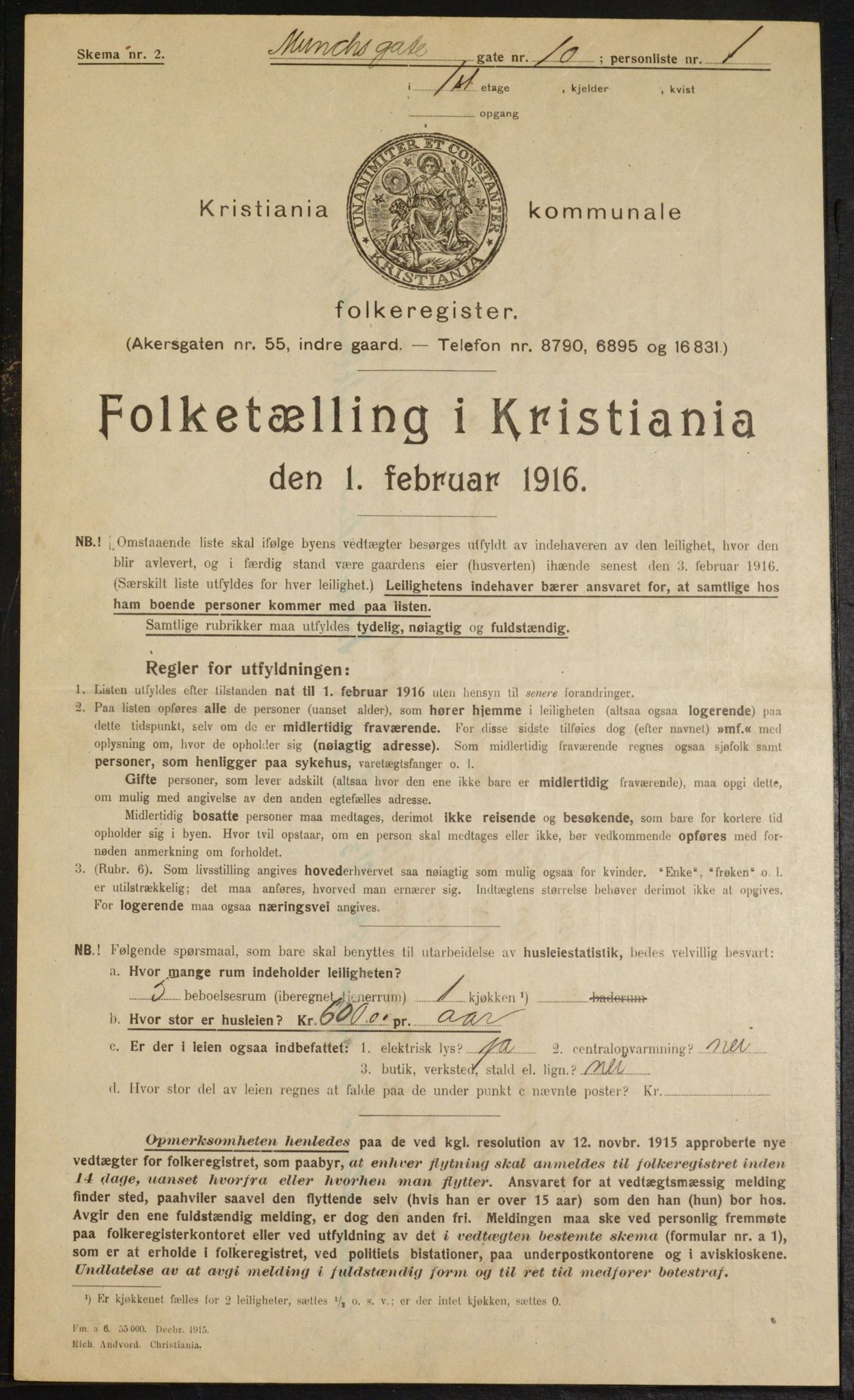 OBA, Municipal Census 1916 for Kristiania, 1916, p. 68374