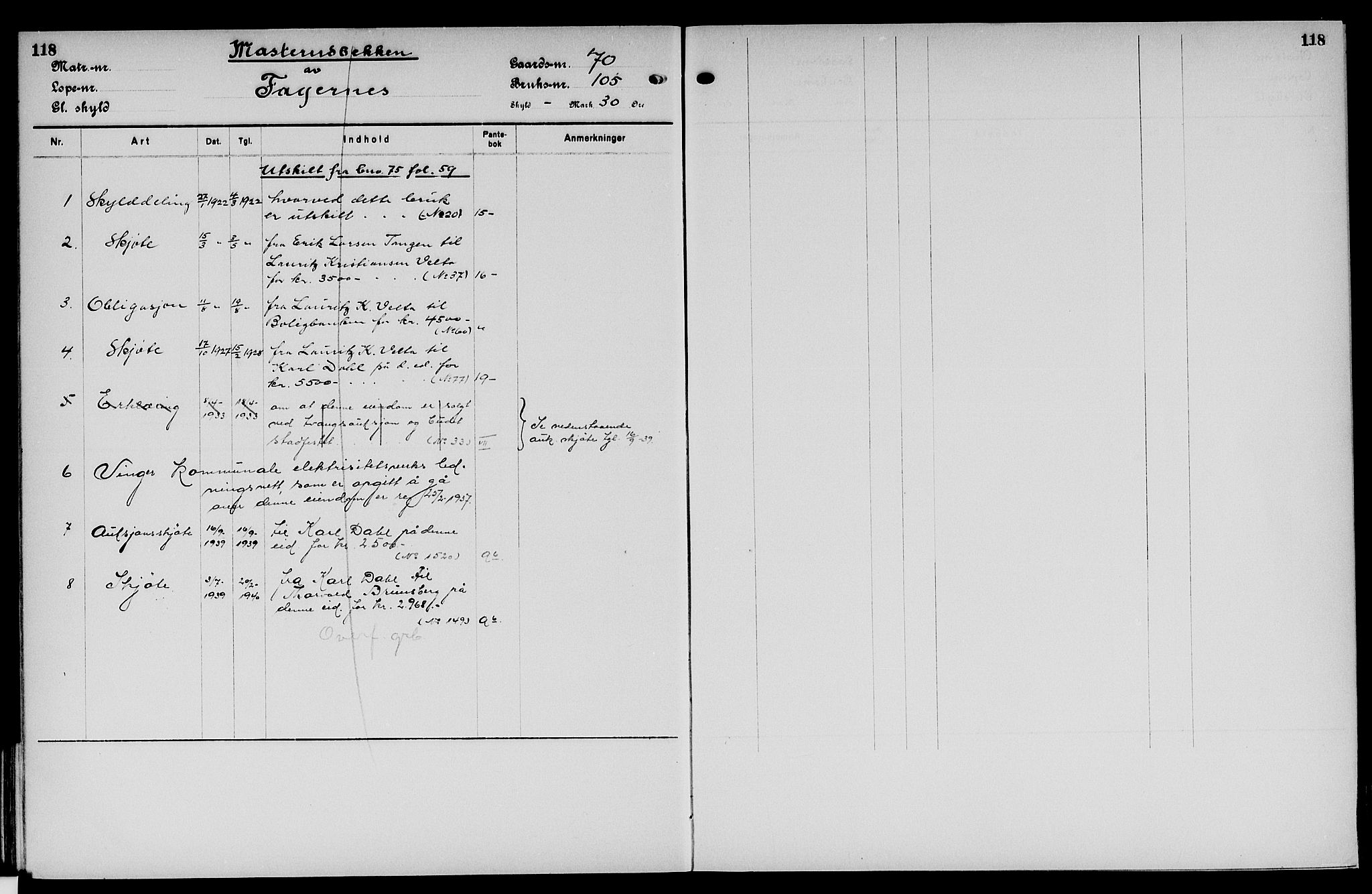 Vinger og Odal sorenskriveri, SAH/TING-022/H/Ha/Hac/Hacc/L0012: Mortgage register no. 3.12, 1923, p. 118