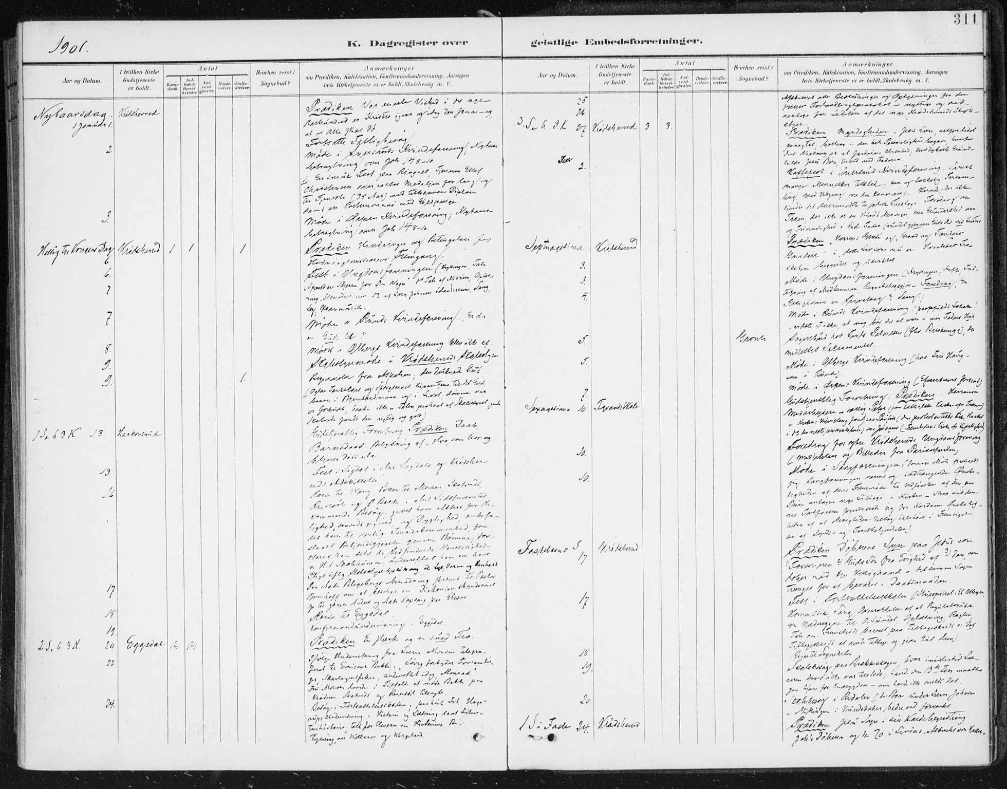 Krødsherad kirkebøker, AV/SAKO-A-19/F/Fa/L0007: Parish register (official) no. 7, 1900-1915, p. 311