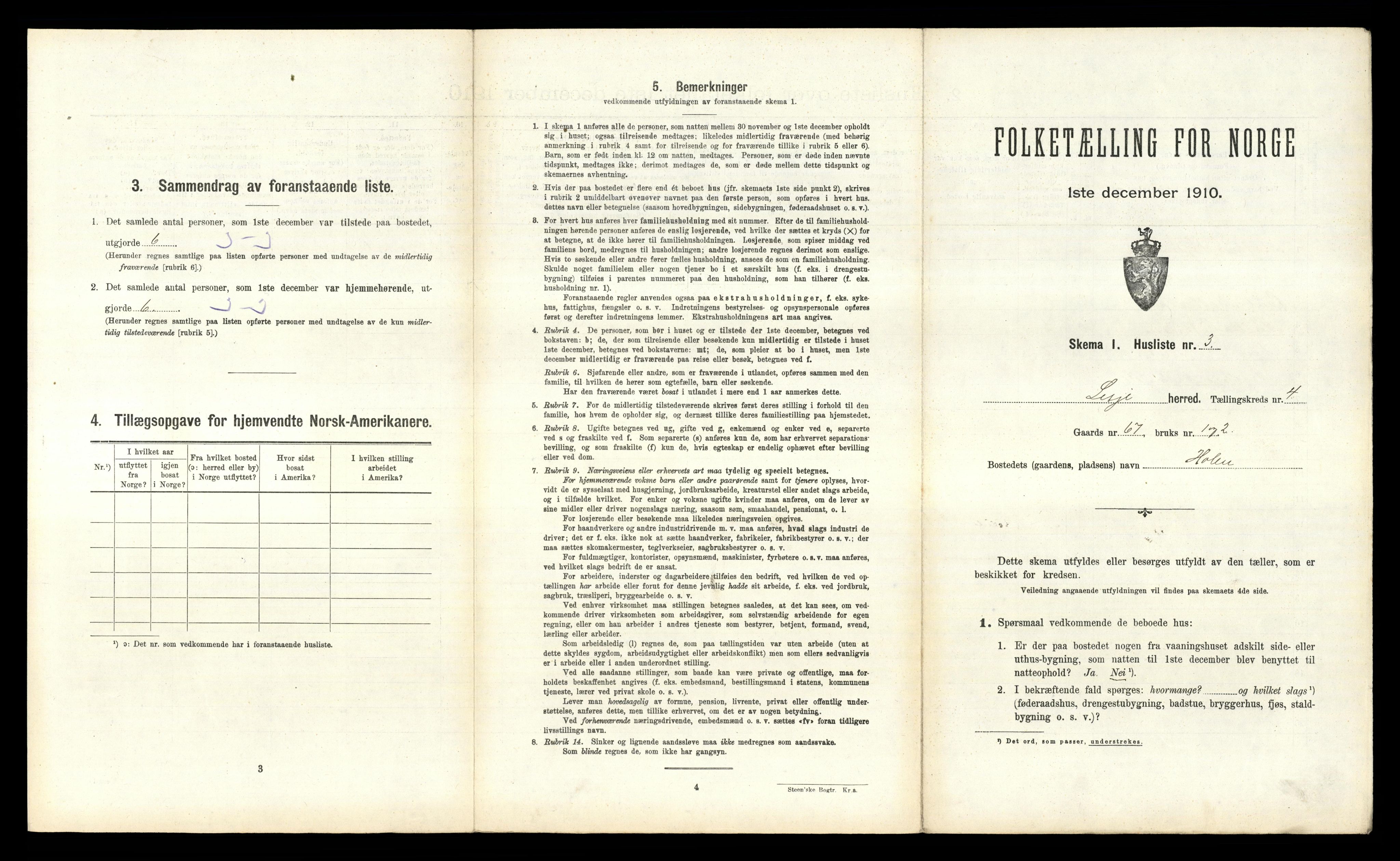 RA, 1910 census for Lesja, 1910, p. 415