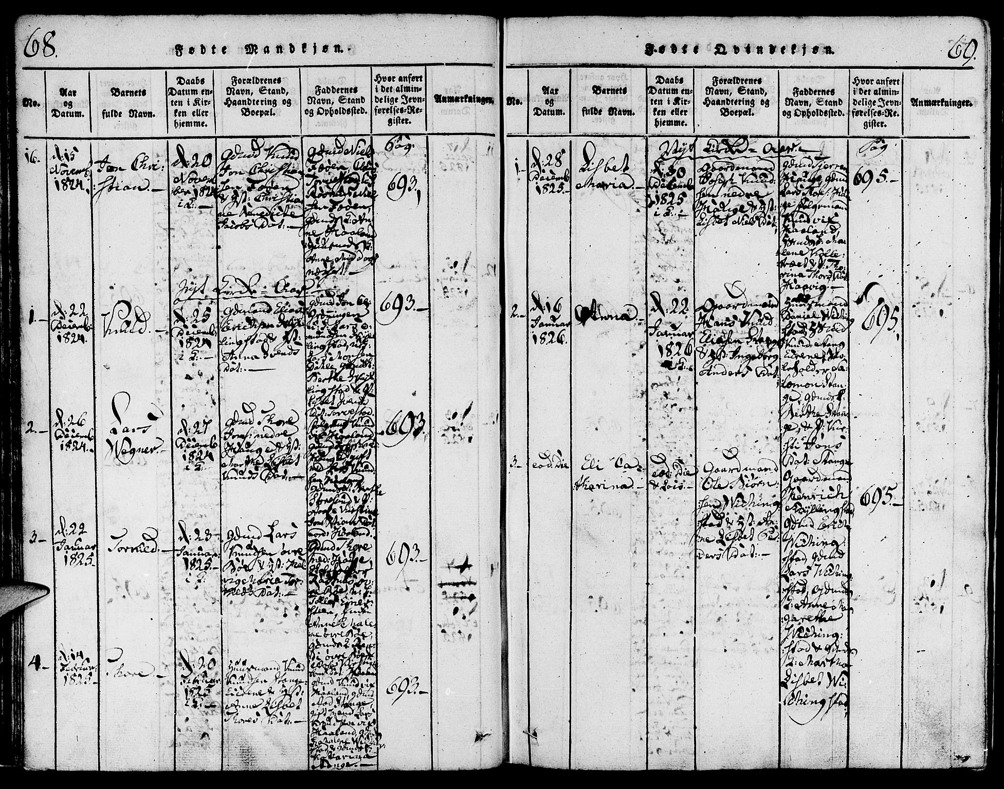 Torvastad sokneprestkontor, AV/SAST-A -101857/H/Ha/Haa/L0004: Parish register (official) no. A 3 /1, 1817-1836, p. 68-69