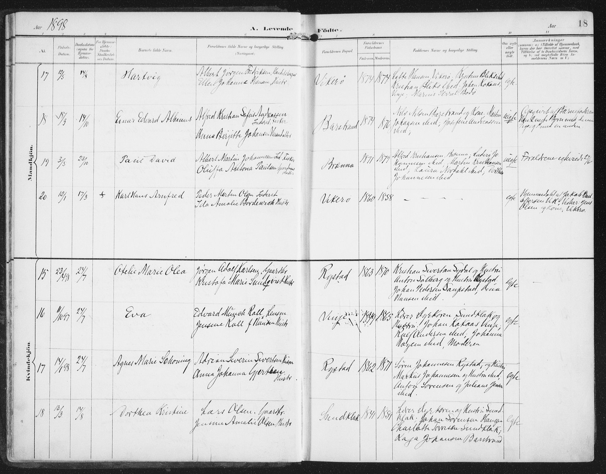 Ministerialprotokoller, klokkerbøker og fødselsregistre - Nordland, AV/SAT-A-1459/876/L1098: Parish register (official) no. 876A04, 1896-1915, p. 18