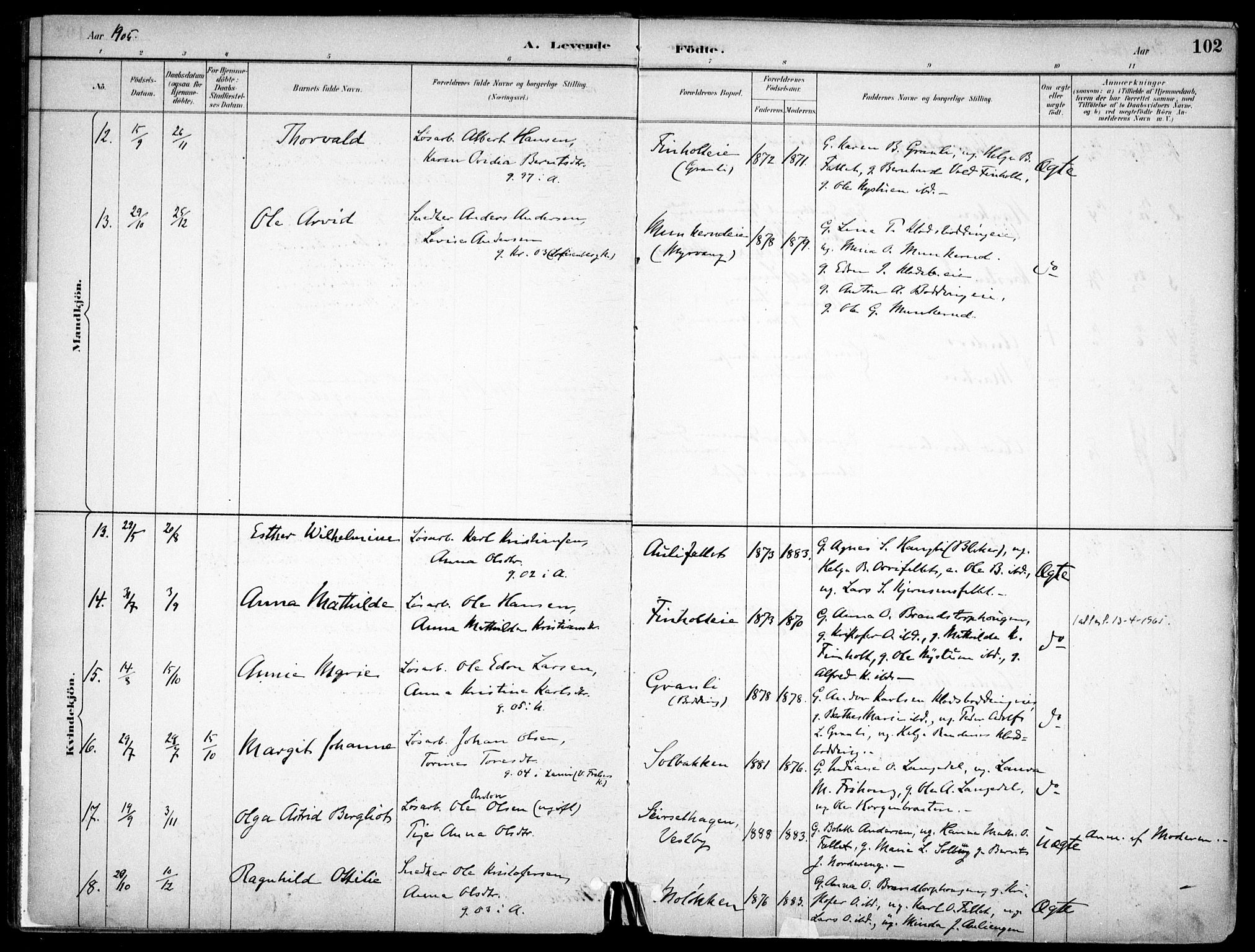 Nes prestekontor Kirkebøker, AV/SAO-A-10410/F/Fc/L0002: Parish register (official) no. IIi 2, 1882-1916, p. 102