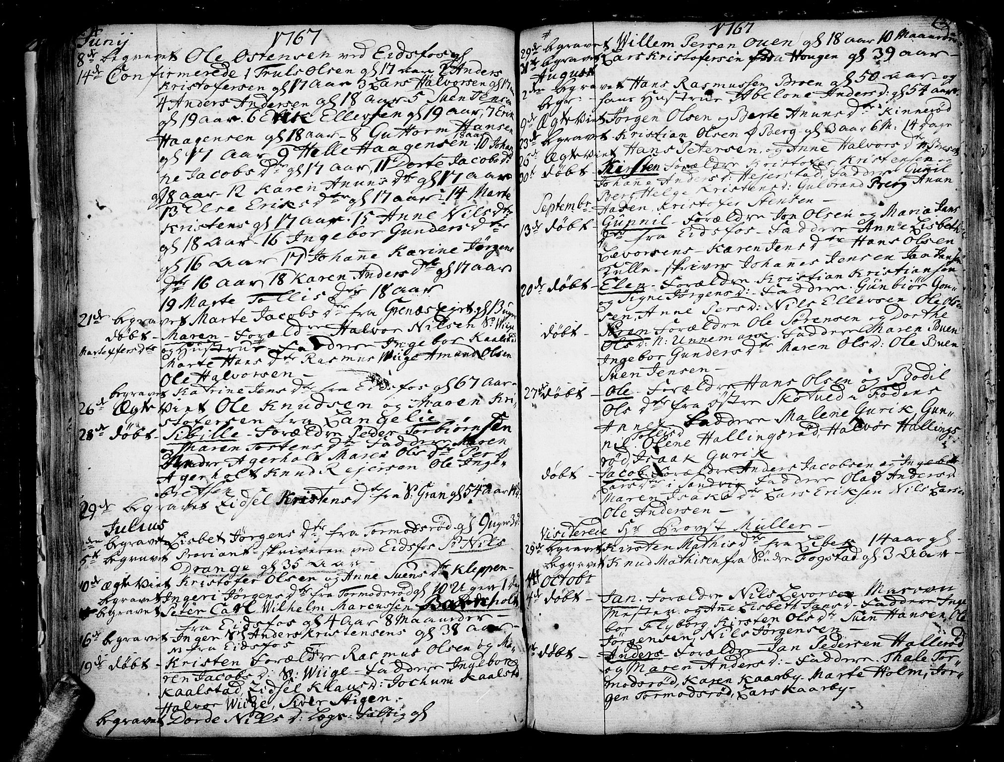 Hof kirkebøker, AV/SAKO-A-64/F/Fa/L0002: Parish register (official) no. I 2, 1746-1781, p. 134-135