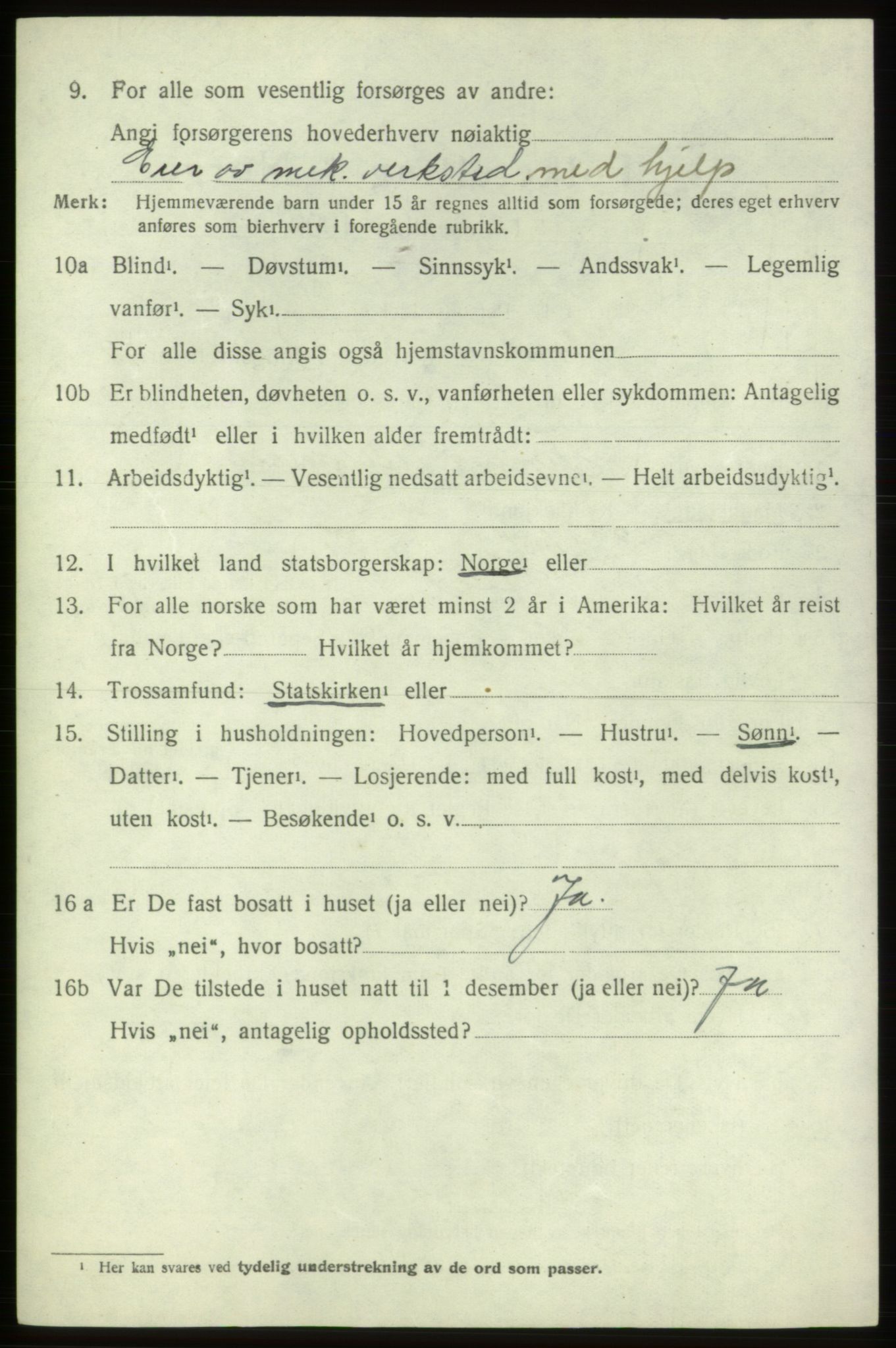 SAB, 1920 census for Stord, 1920, p. 7014