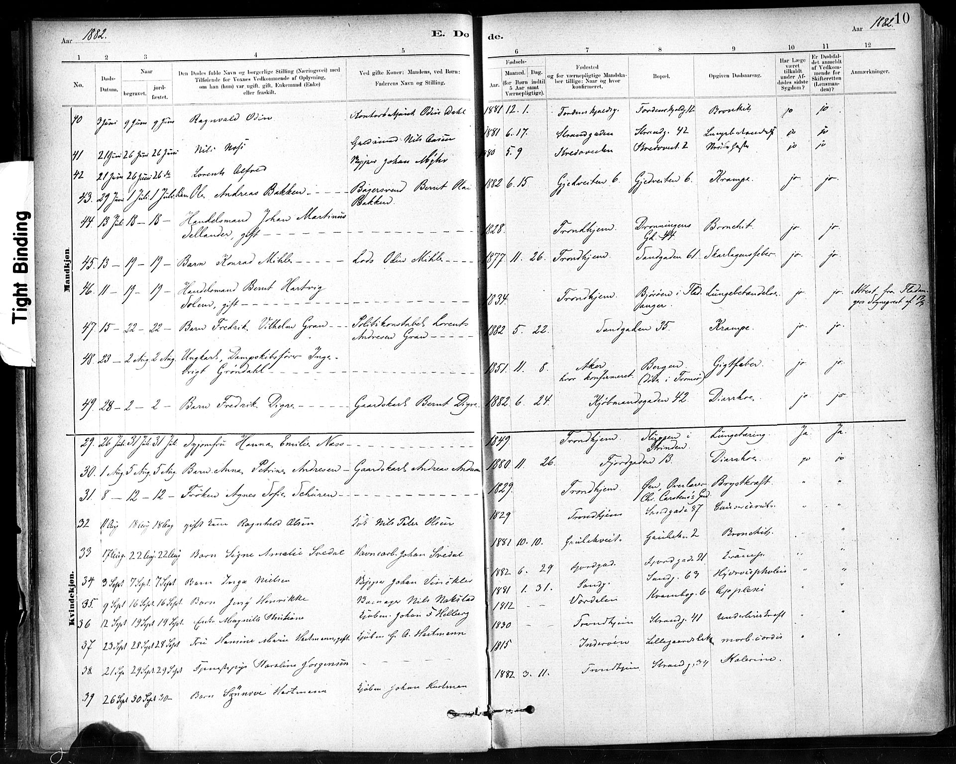 Ministerialprotokoller, klokkerbøker og fødselsregistre - Sør-Trøndelag, SAT/A-1456/602/L0120: Parish register (official) no. 602A18, 1880-1913, p. 10
