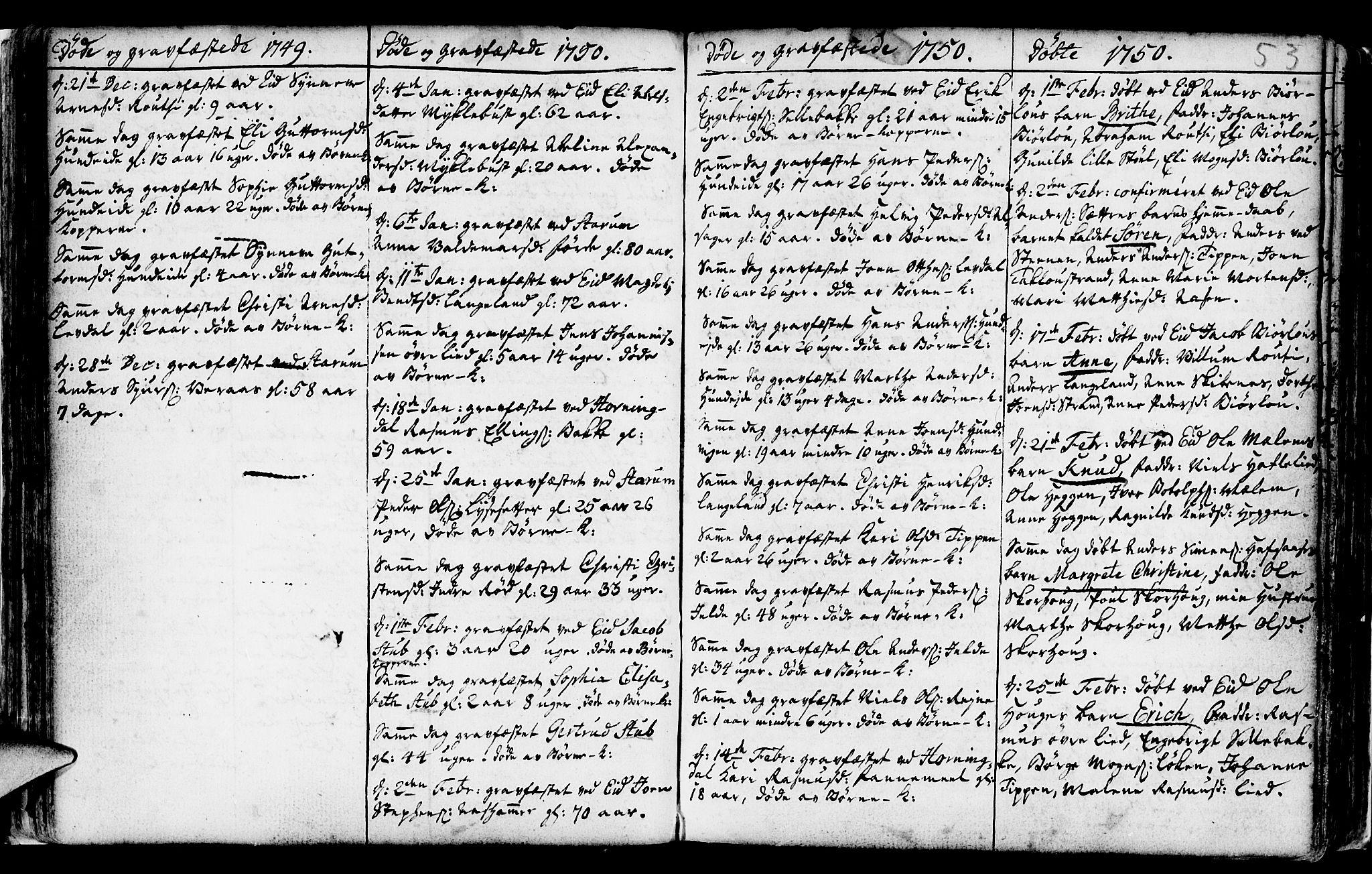 Eid sokneprestembete, AV/SAB-A-82301/H/Haa/Haaa/L0002: Parish register (official) no. A 2, 1741-1769, p. 53