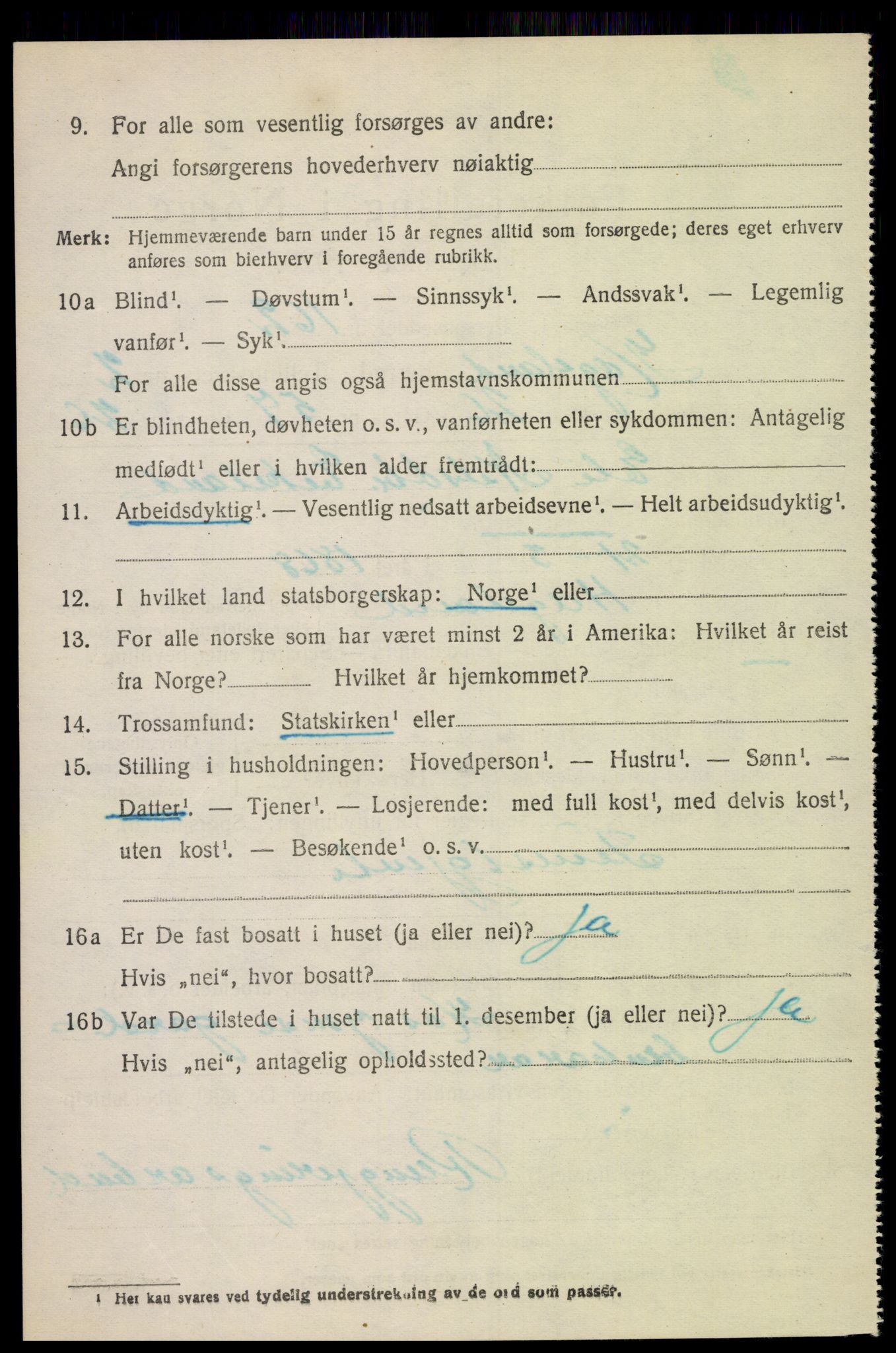 SAK, 1920 census for Hægeland, 1920, p. 934