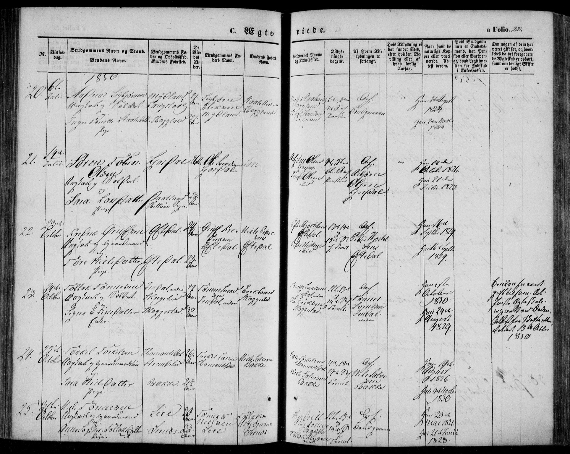 Bakke sokneprestkontor, AV/SAK-1111-0002/F/Fa/Faa/L0005: Parish register (official) no. A 5, 1847-1855, p. 22