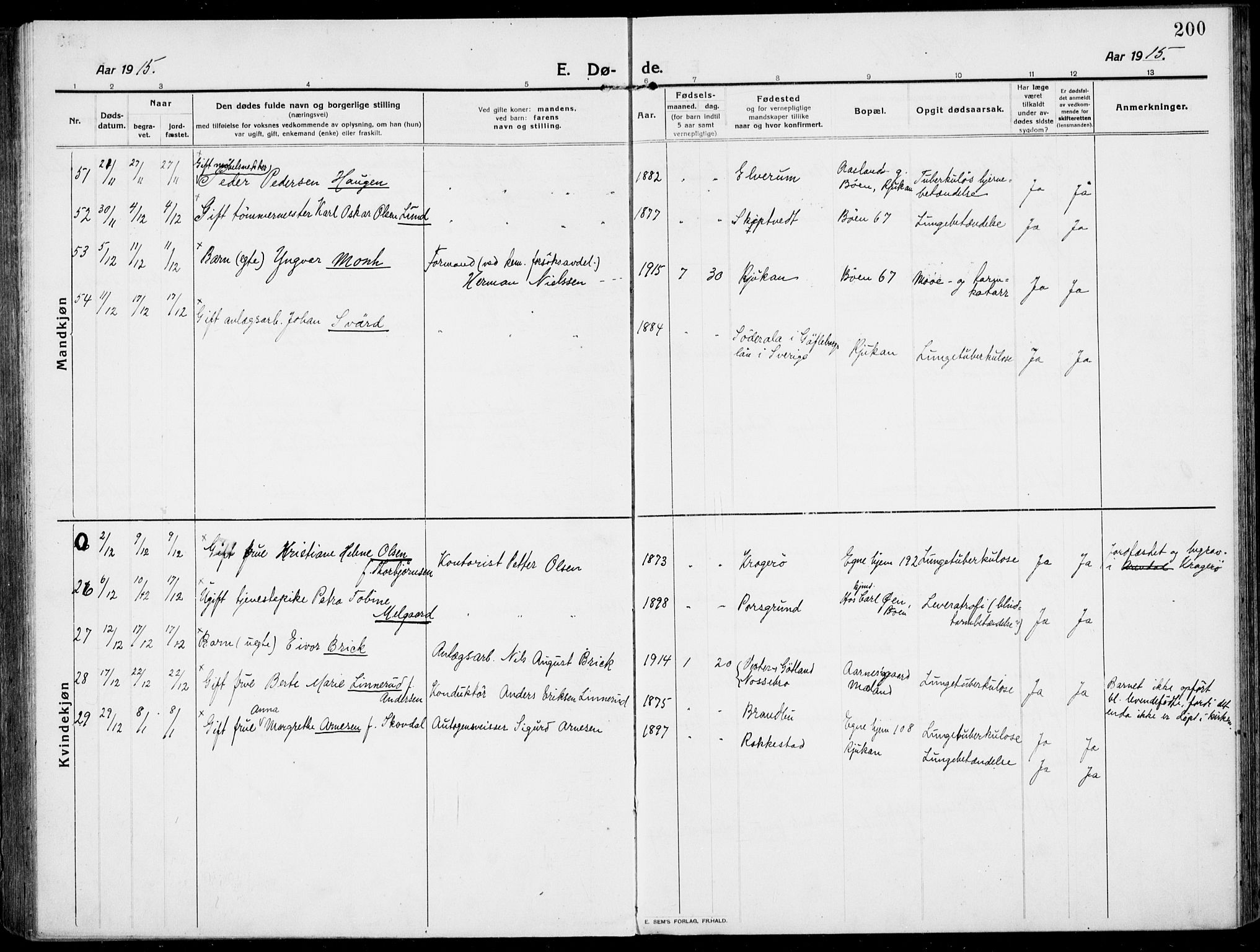 Rjukan kirkebøker, AV/SAKO-A-294/F/Fa/L0002: Parish register (official) no. 2, 1912-1917, p. 200