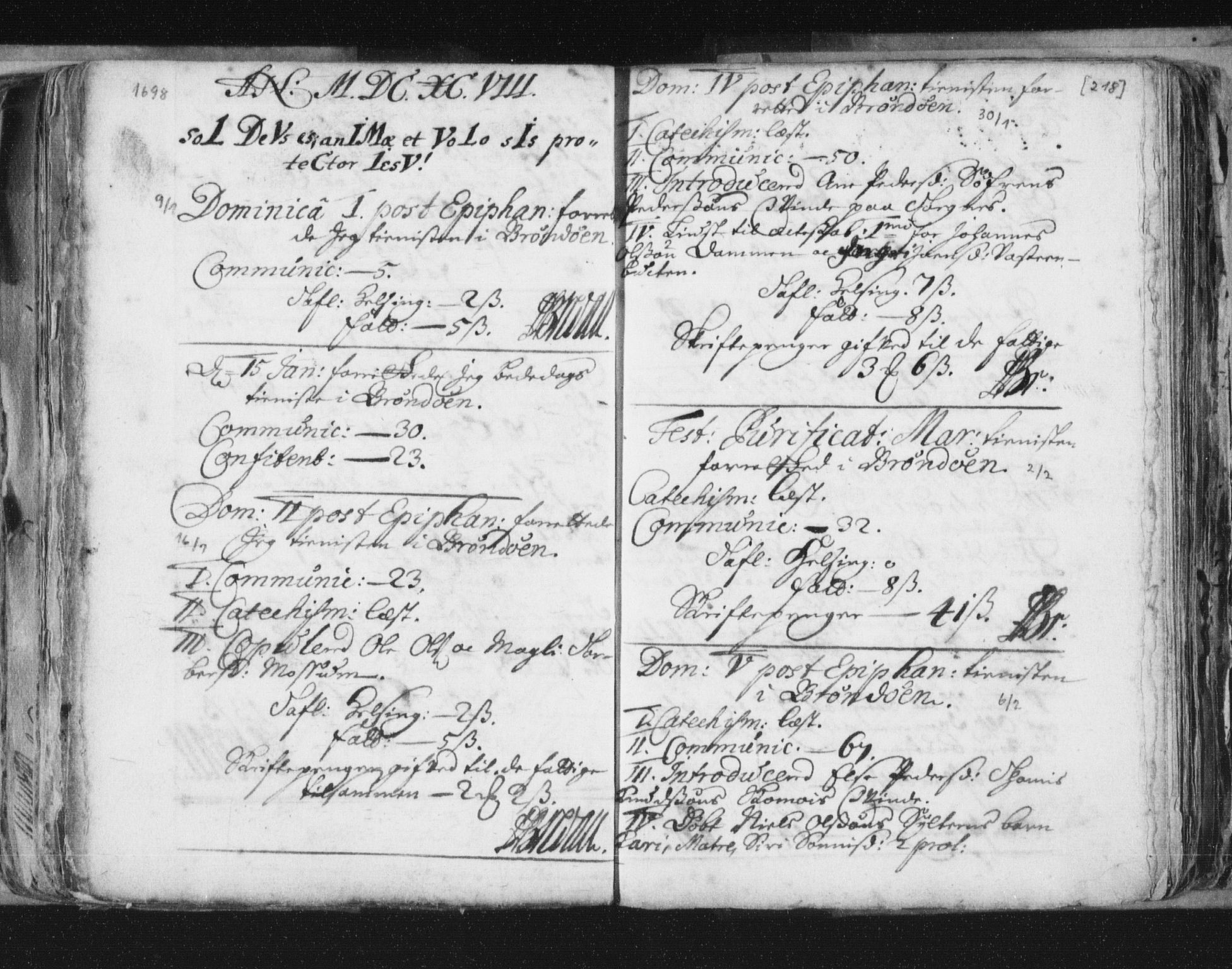 Ministerialprotokoller, klokkerbøker og fødselsregistre - Nordland, SAT/A-1459/813/L0192: Parish register (official) no. 813A02, 1677-1718, p. 218