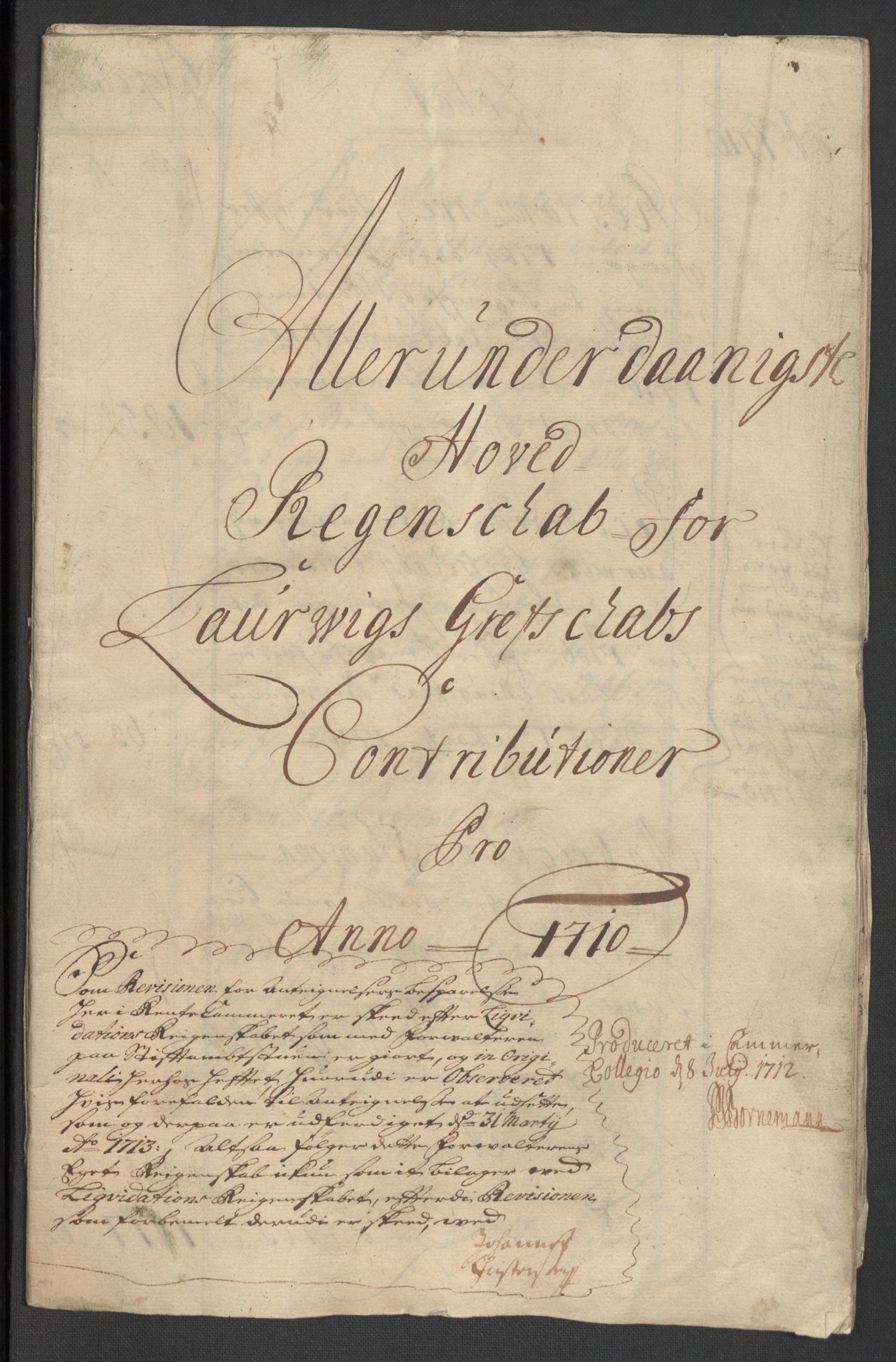 Rentekammeret inntil 1814, Reviderte regnskaper, Fogderegnskap, RA/EA-4092/R33/L1981: Fogderegnskap Larvik grevskap, 1709-1710, p. 242