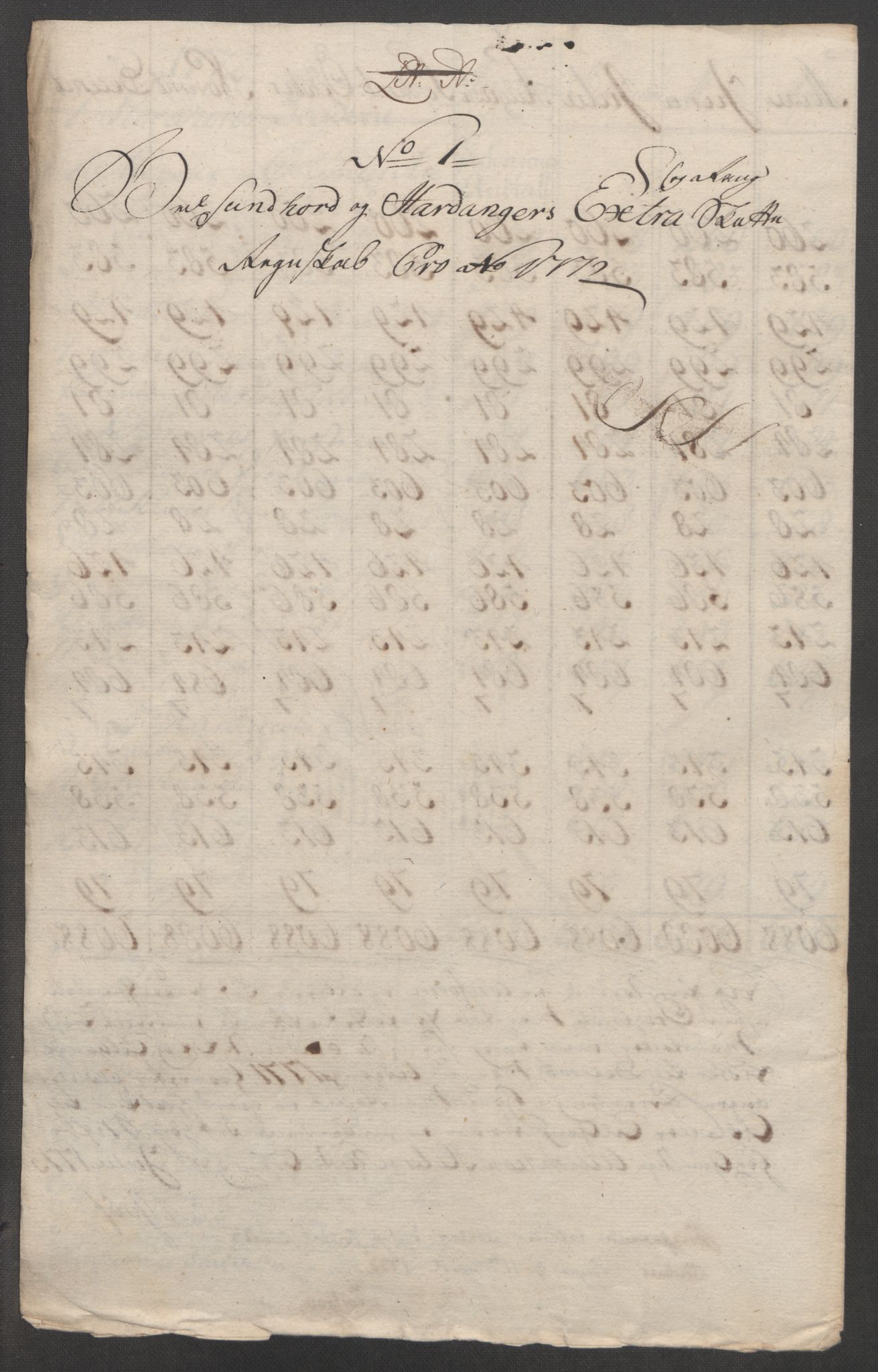 Rentekammeret inntil 1814, Reviderte regnskaper, Fogderegnskap, AV/RA-EA-4092/R48/L3136: Ekstraskatten Sunnhordland og Hardanger, 1762-1772, p. 271