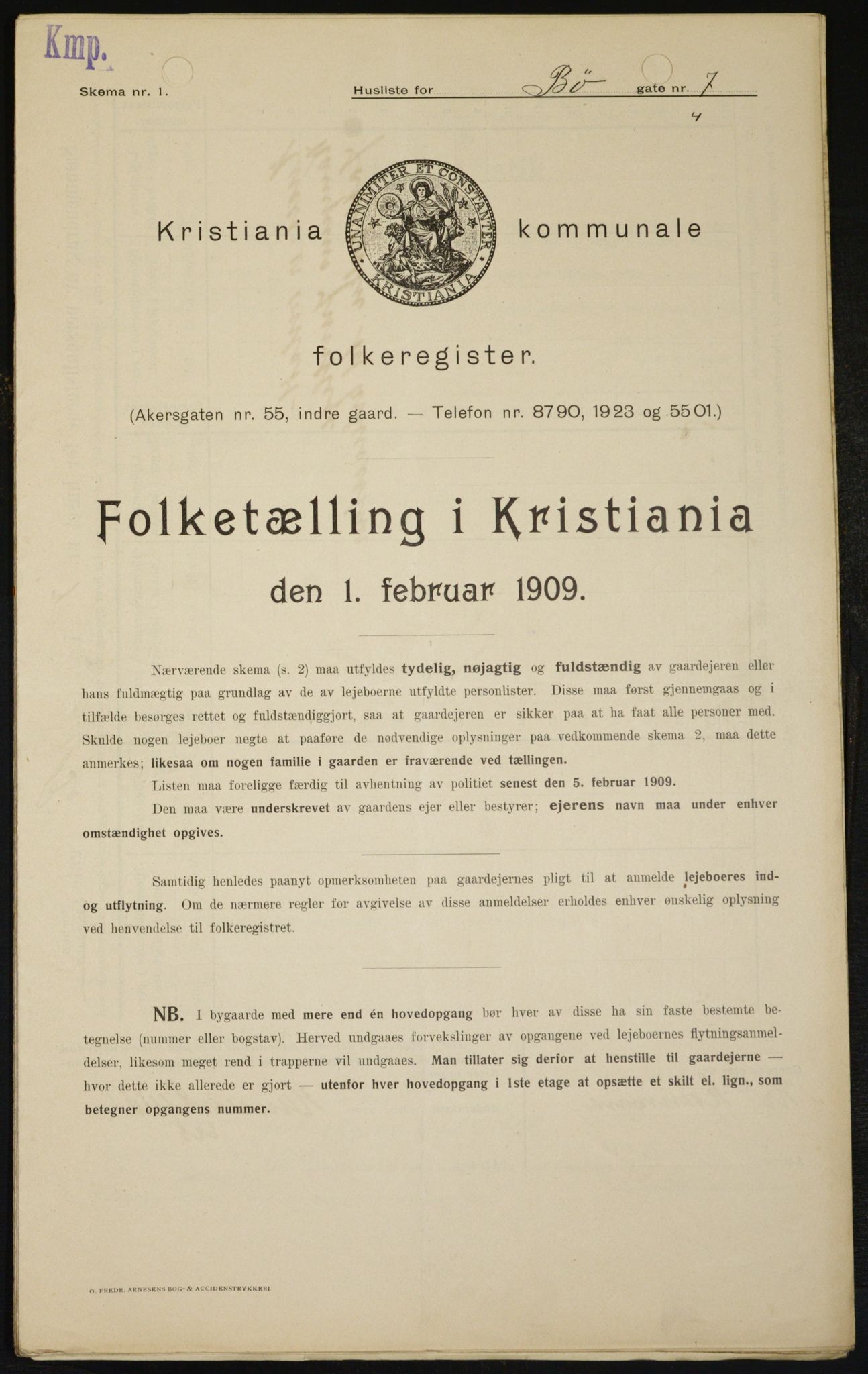 OBA, Municipal Census 1909 for Kristiania, 1909, p. 10037