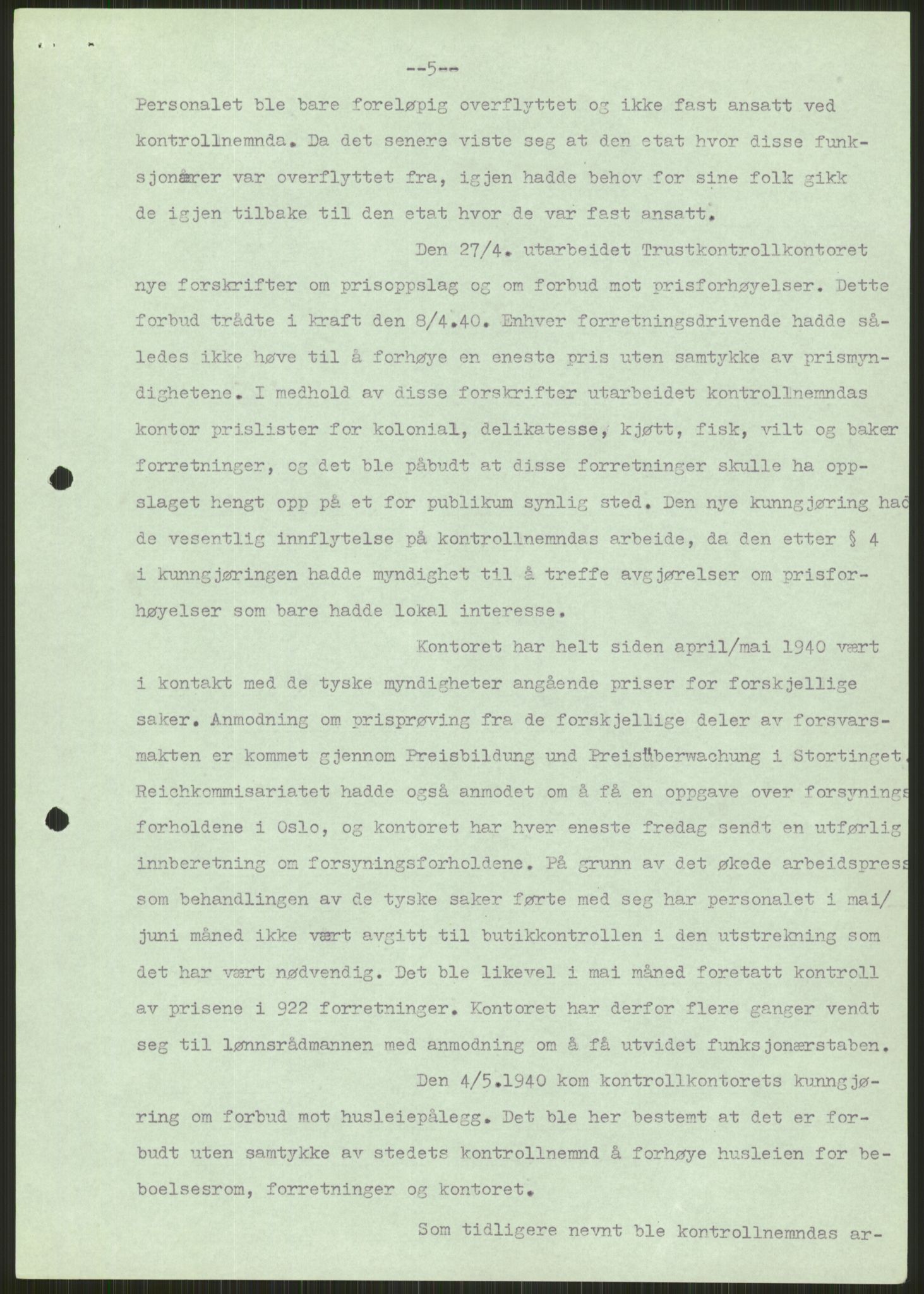 Forsvaret, Forsvarets krigshistoriske avdeling, AV/RA-RAFA-2017/Y/Ya/L0013: II-C-11-31 - Fylkesmenn.  Rapporter om krigsbegivenhetene 1940., 1940, p. 657