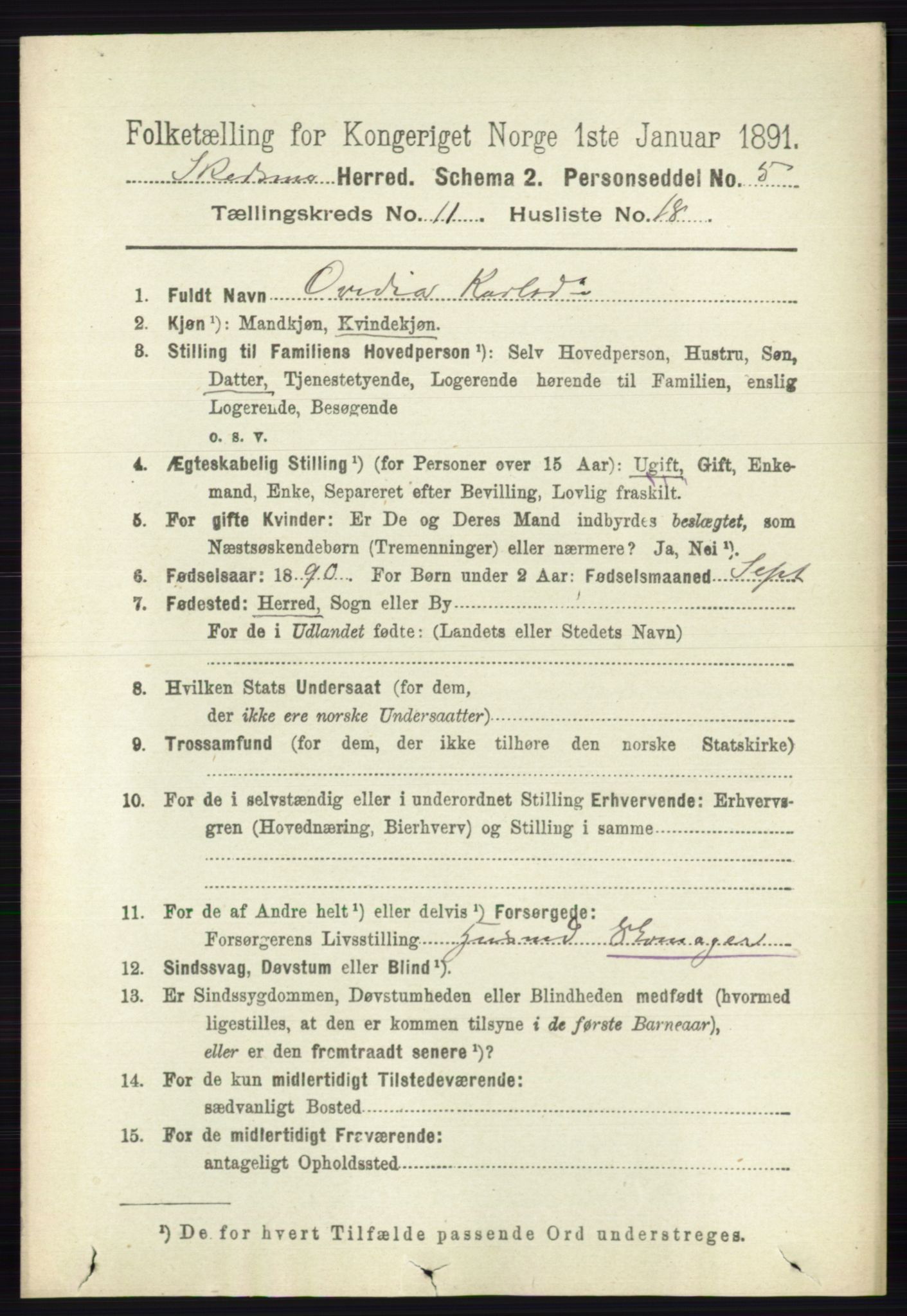 RA, 1891 census for 0231 Skedsmo, 1891, p. 6289