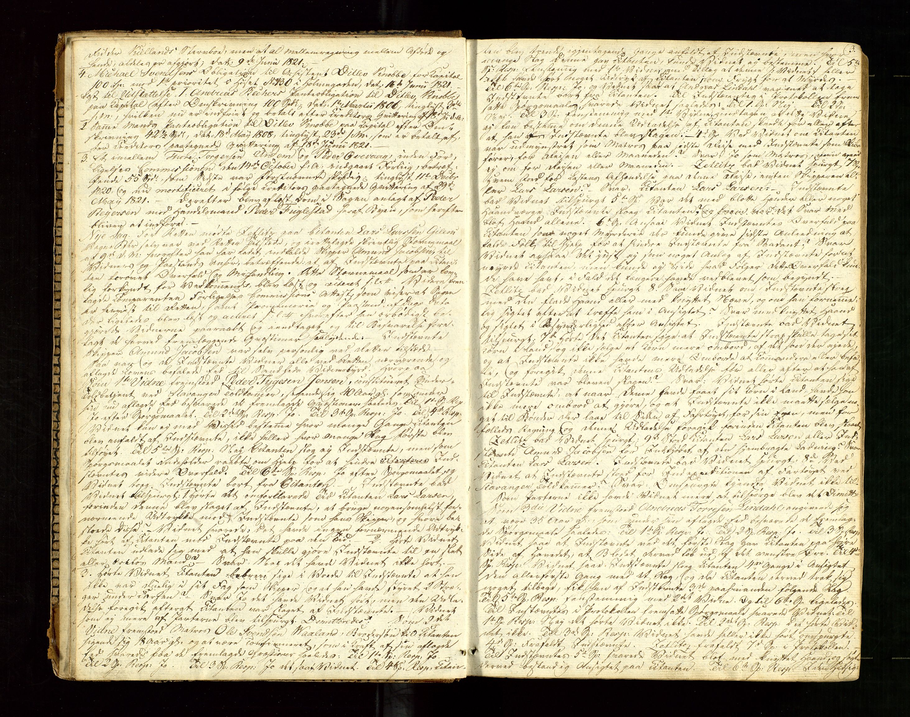 Stavanger byfogd, AV/SAST-A-101408/001/3/30/30BA/L0050: Bytingprotkoll, 1821-1826, p. 2b-3a