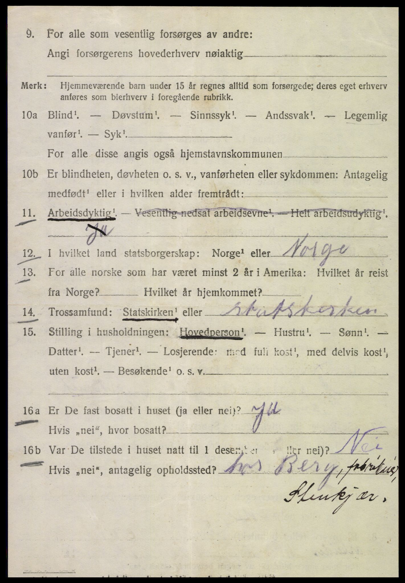 SAT, 1920 census for Stod, 1920, p. 1277