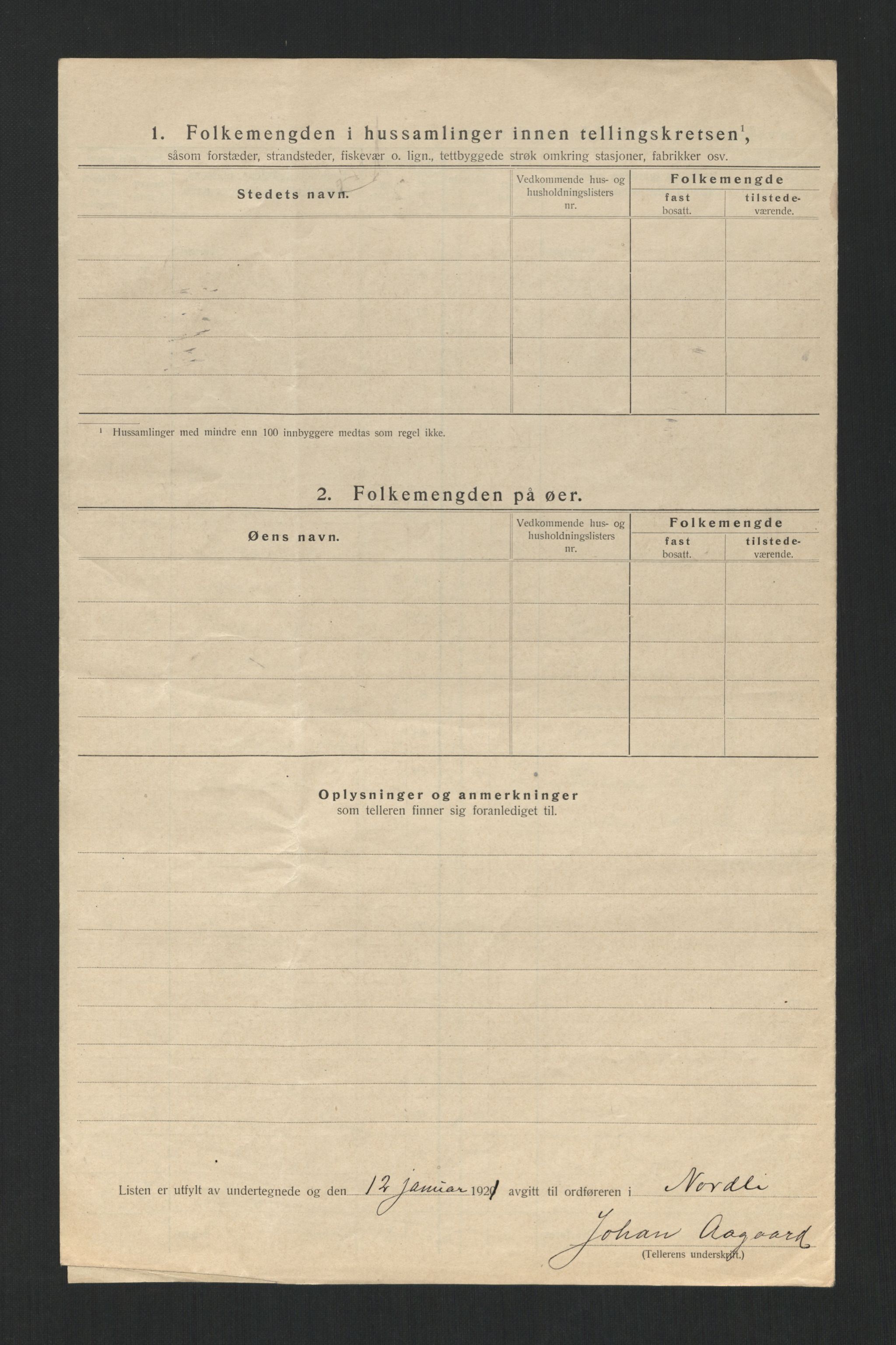 SAT, 1920 census for Nordli, 1920, p. 9