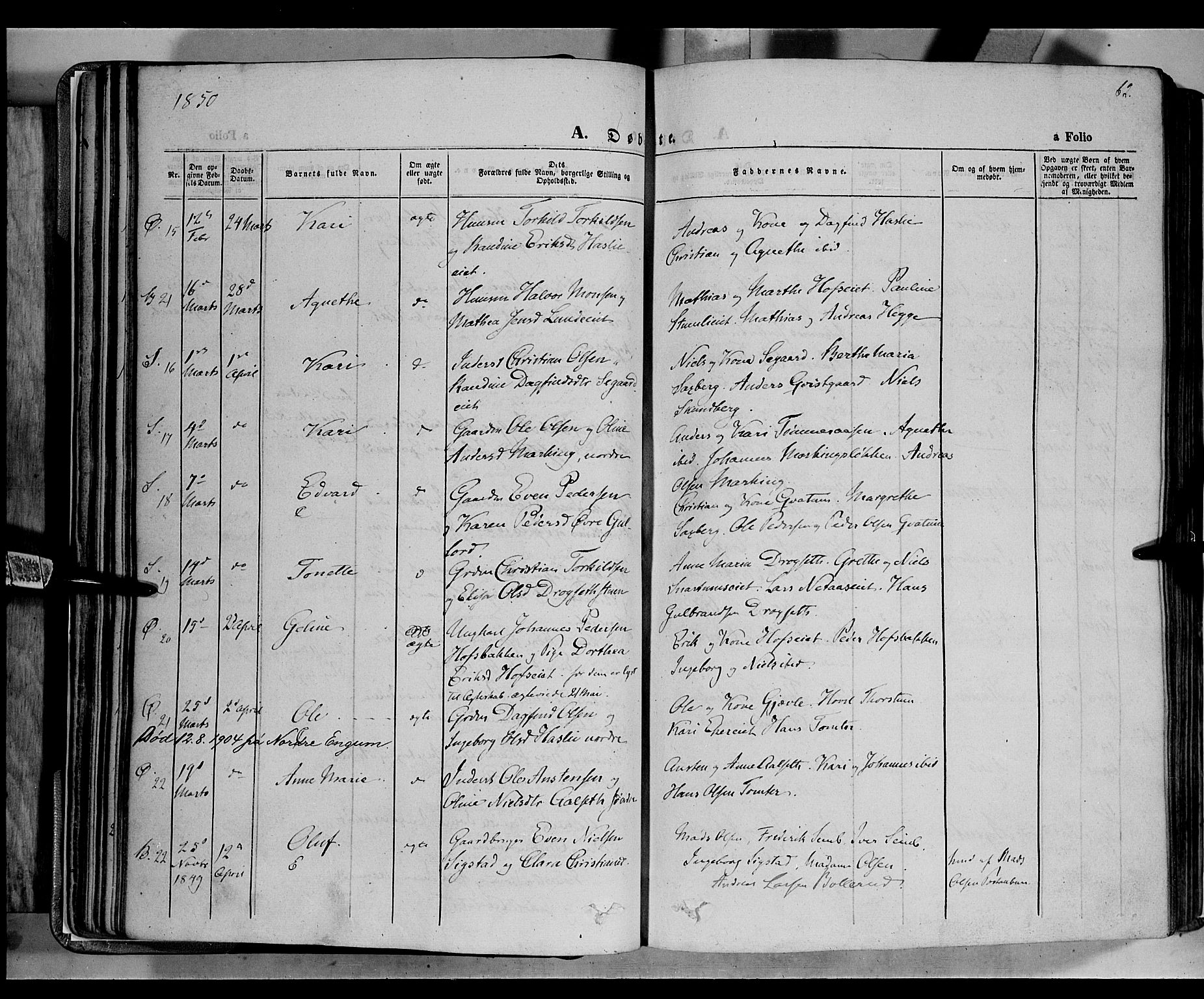 Biri prestekontor, SAH/PREST-096/H/Ha/Haa/L0005: Parish register (official) no. 5, 1843-1854, p. 62