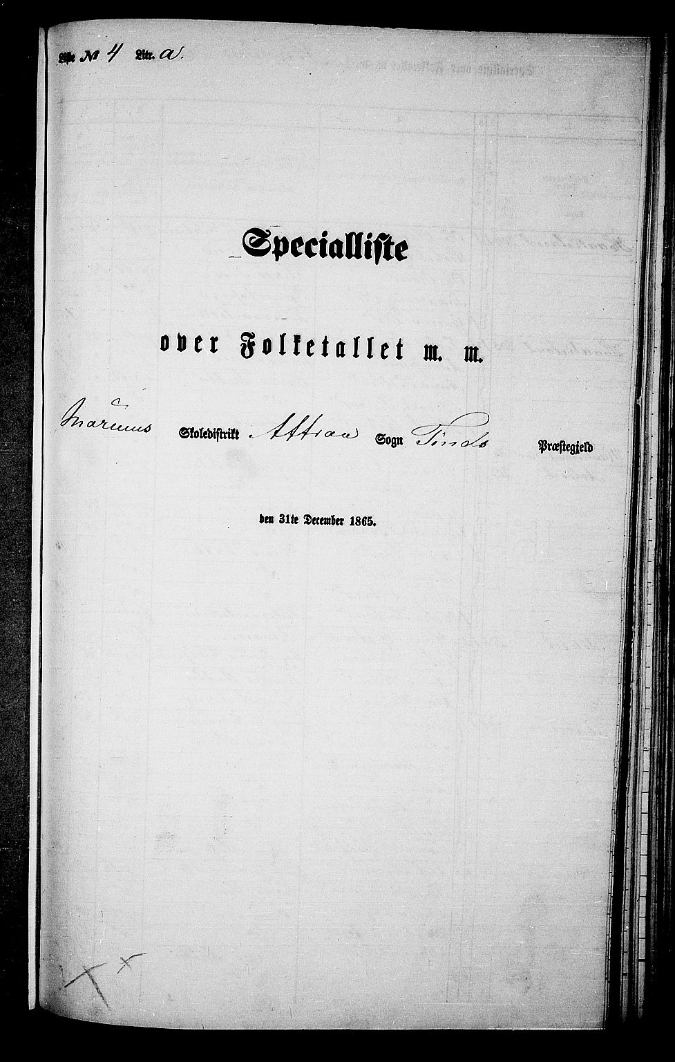 RA, 1865 census for Tinn, 1865, p. 61