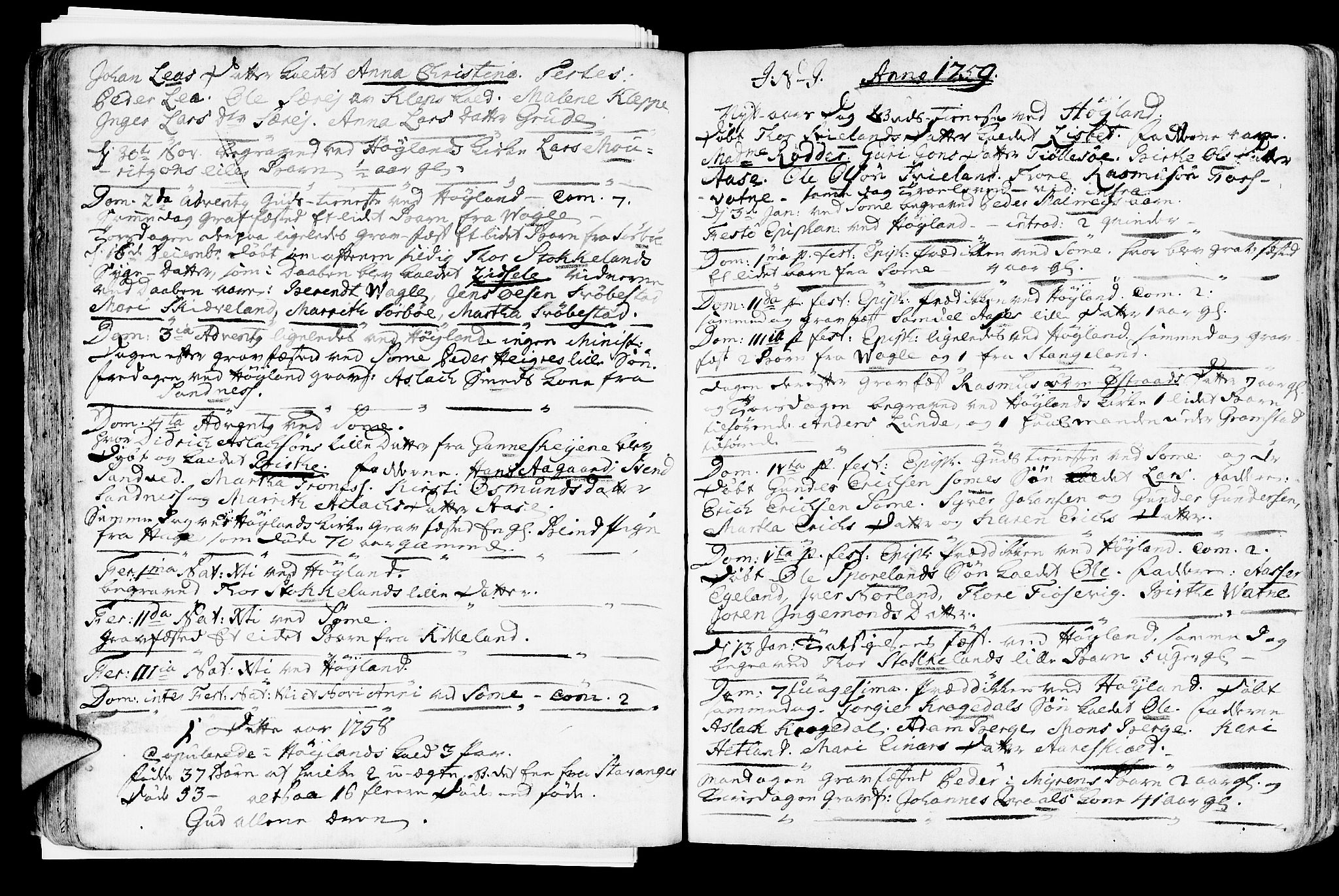 Høyland sokneprestkontor, SAST/A-101799/001/30BA/L0003: Parish register (official) no. A 3, 1753-1783