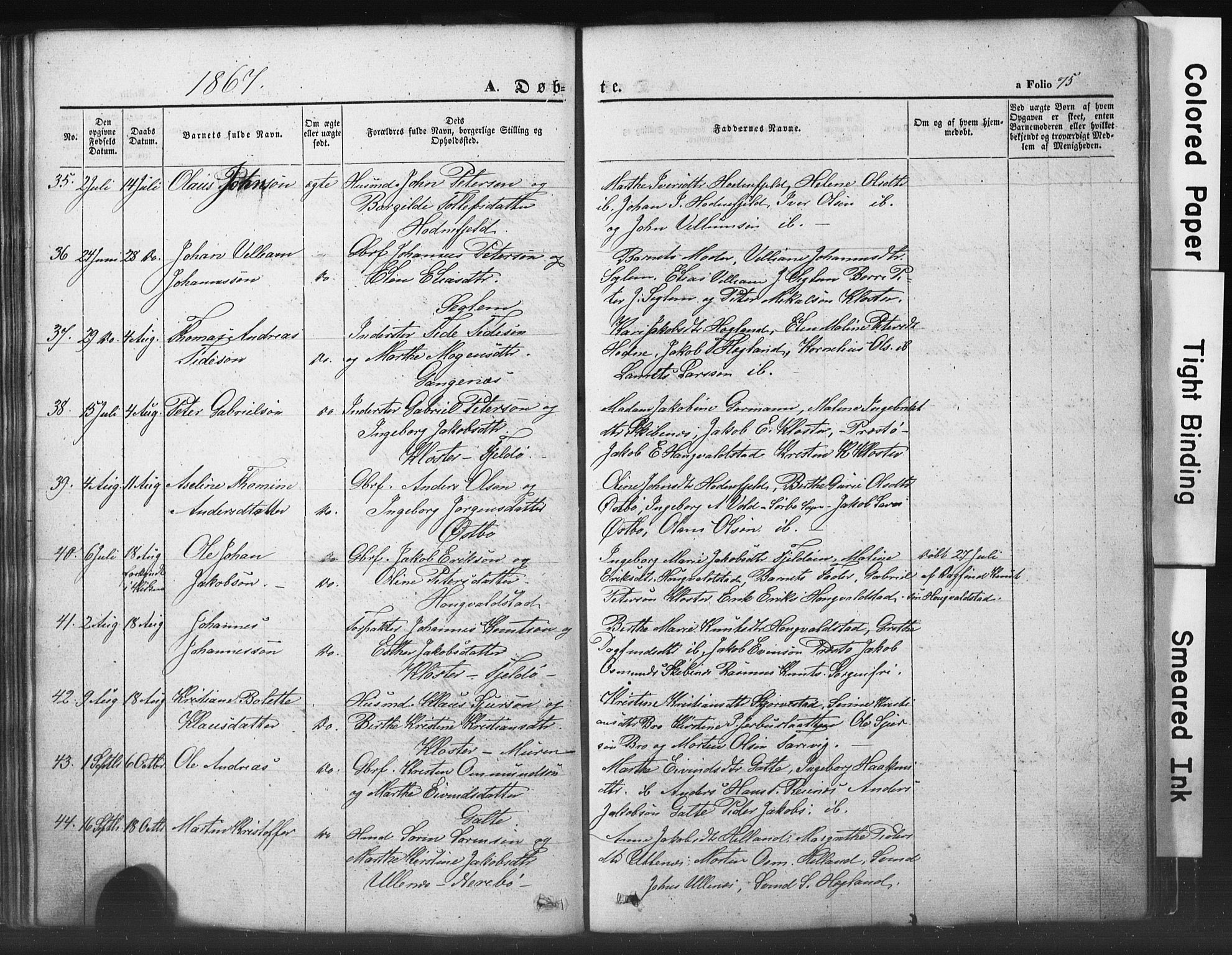 Rennesøy sokneprestkontor, AV/SAST-A -101827/H/Ha/Hab/L0002: Parish register (copy) no. B 2, 1852-1880, p. 75