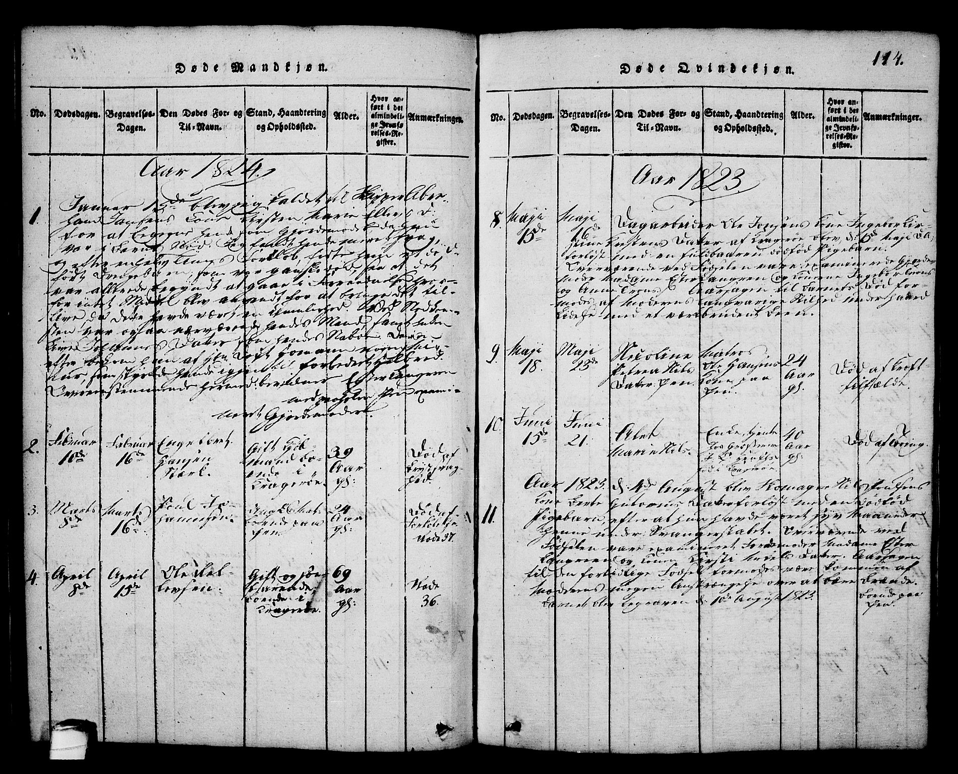 Kragerø kirkebøker, SAKO/A-278/G/Ga/L0002: Parish register (copy) no. 2, 1814-1831, p. 114