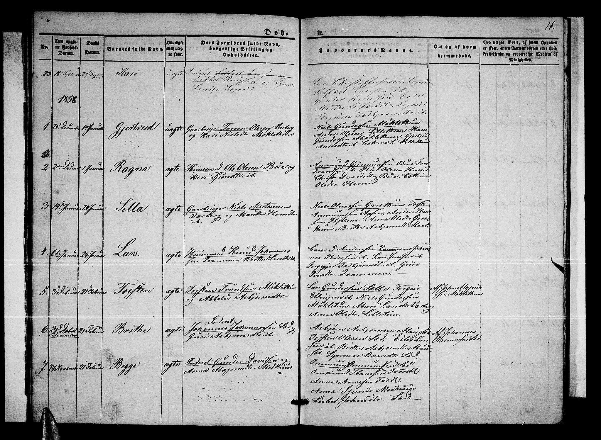 Ullensvang sokneprestembete, SAB/A-78701/H/Hab: Parish register (copy) no. C 1, 1855-1871, p. 11