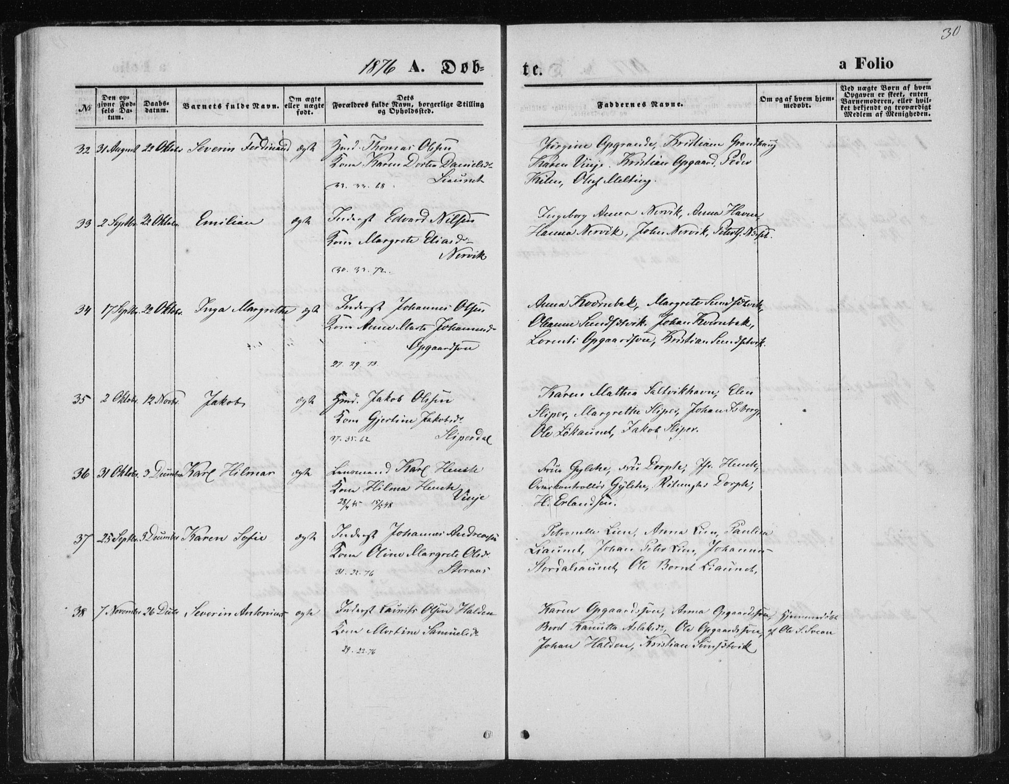 Ministerialprotokoller, klokkerbøker og fødselsregistre - Nord-Trøndelag, SAT/A-1458/733/L0324: Parish register (official) no. 733A03, 1870-1883, p. 30