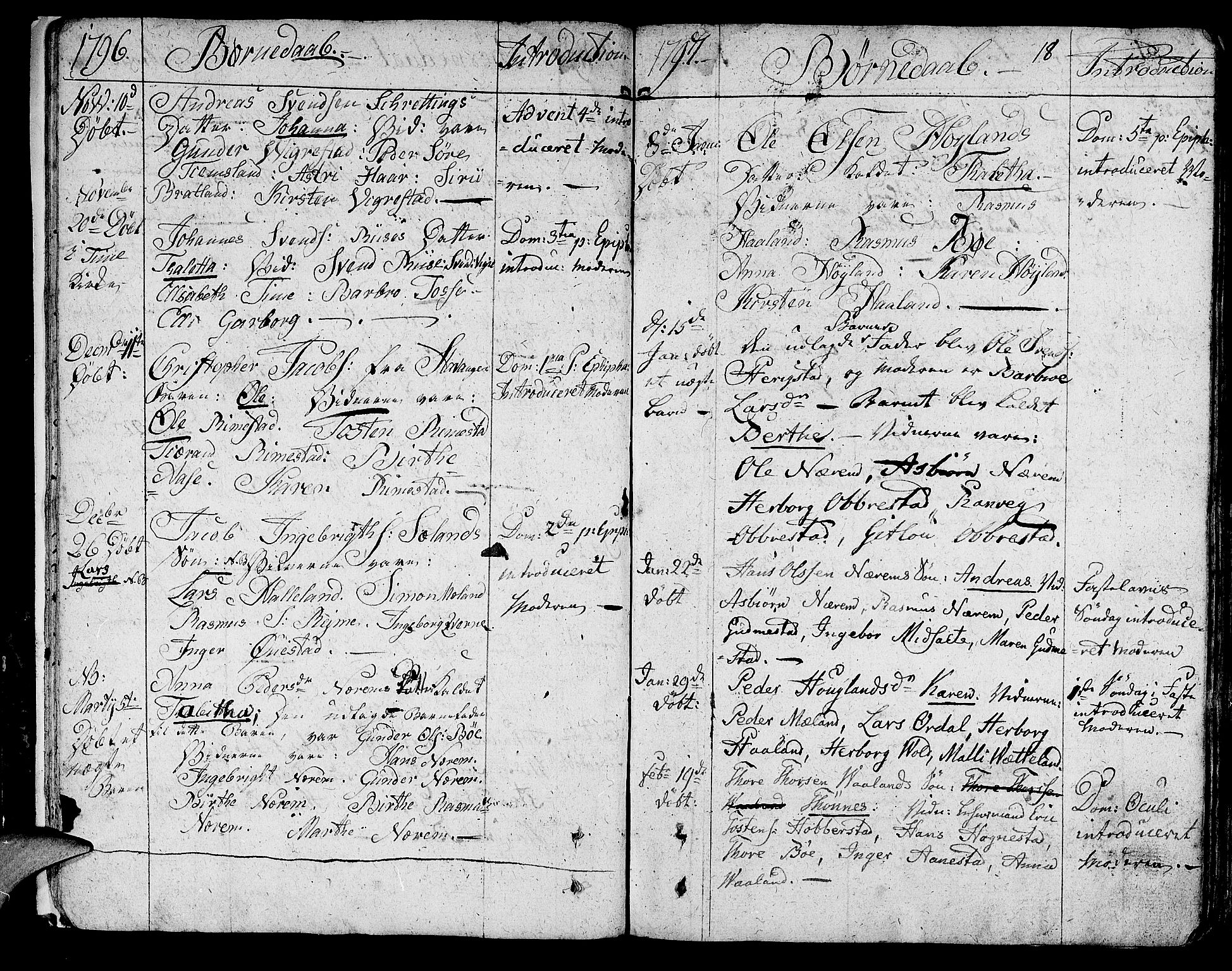 Hå sokneprestkontor, AV/SAST-A-101801/001/30BA/L0001: Parish register (official) no. A 1, 1787-1812, p. 18