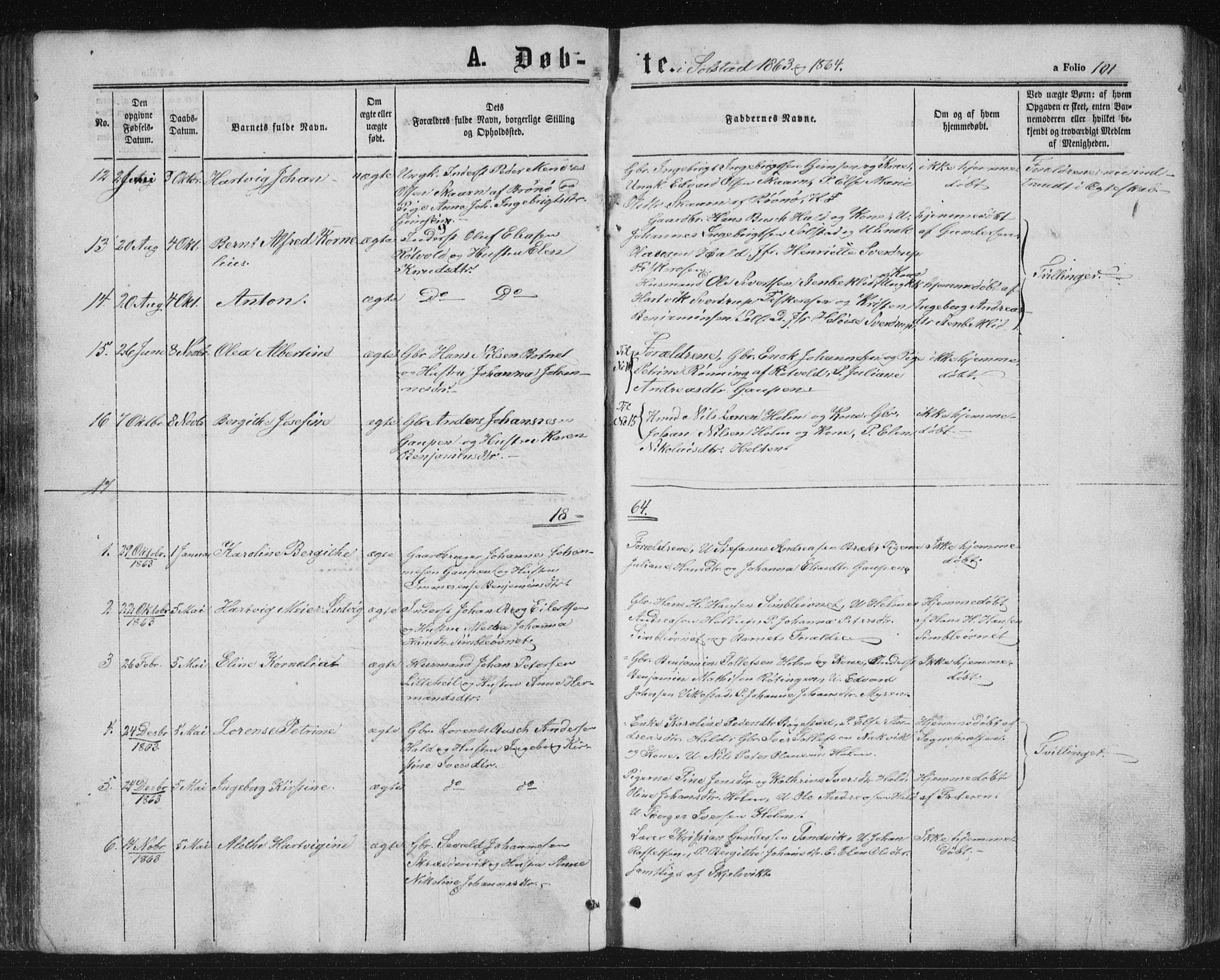 Ministerialprotokoller, klokkerbøker og fødselsregistre - Nordland, SAT/A-1459/810/L0159: Parish register (copy) no. 810C02 /2, 1863-1883, p. 101