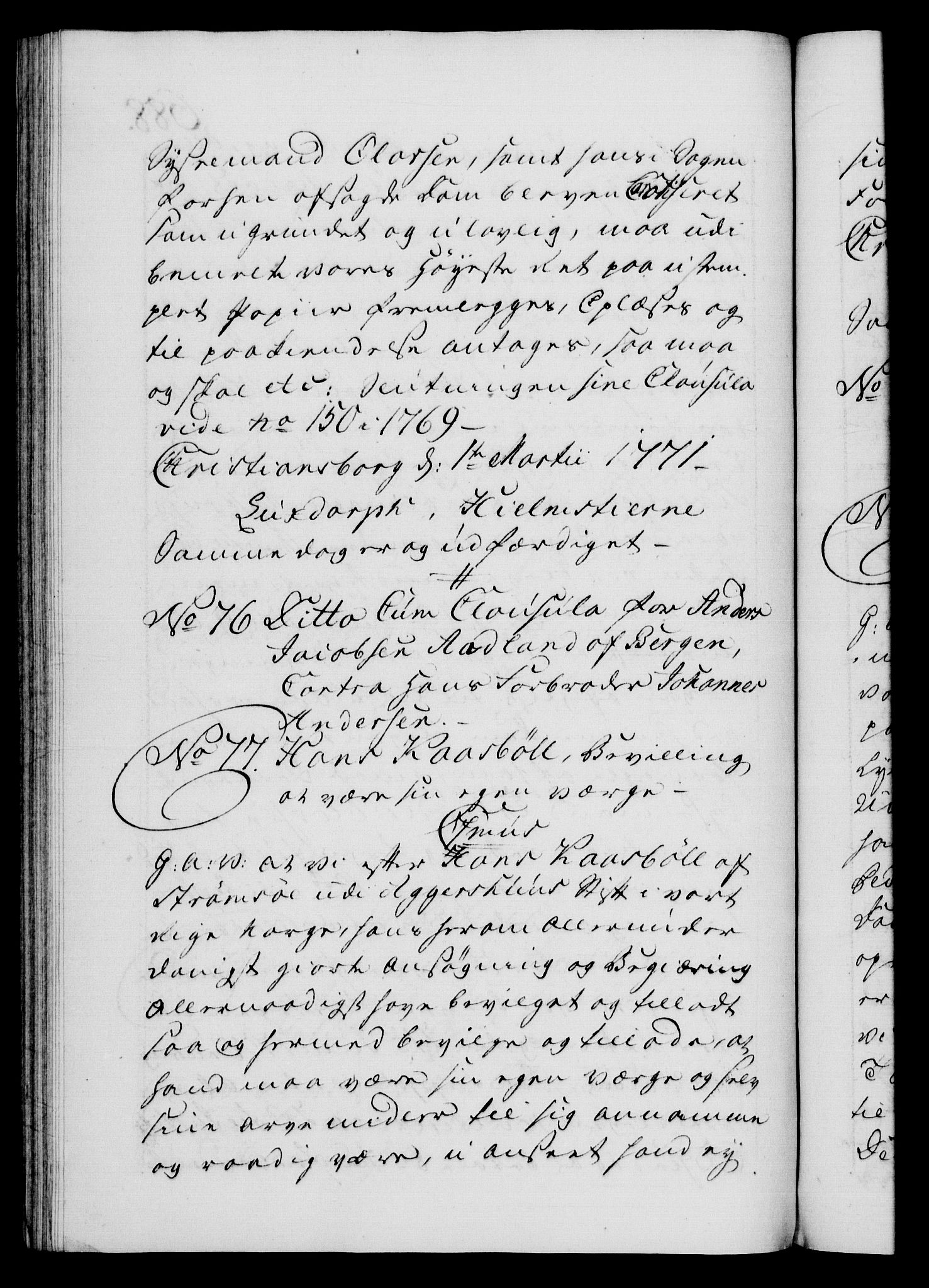 Danske Kanselli 1572-1799, AV/RA-EA-3023/F/Fc/Fca/Fcaa/L0044: Norske registre, 1769-1771, p. 688b