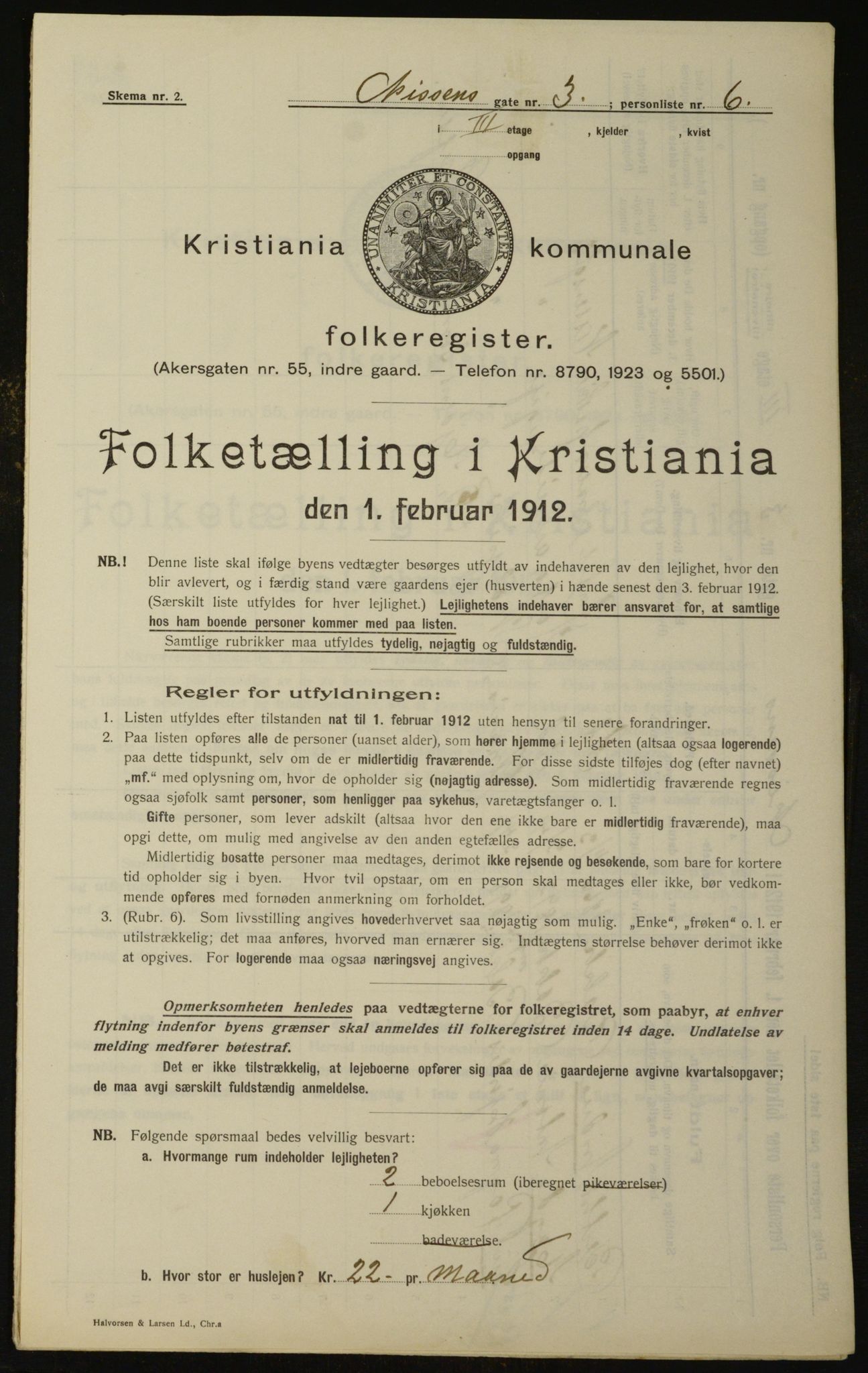 OBA, Municipal Census 1912 for Kristiania, 1912, p. 71755