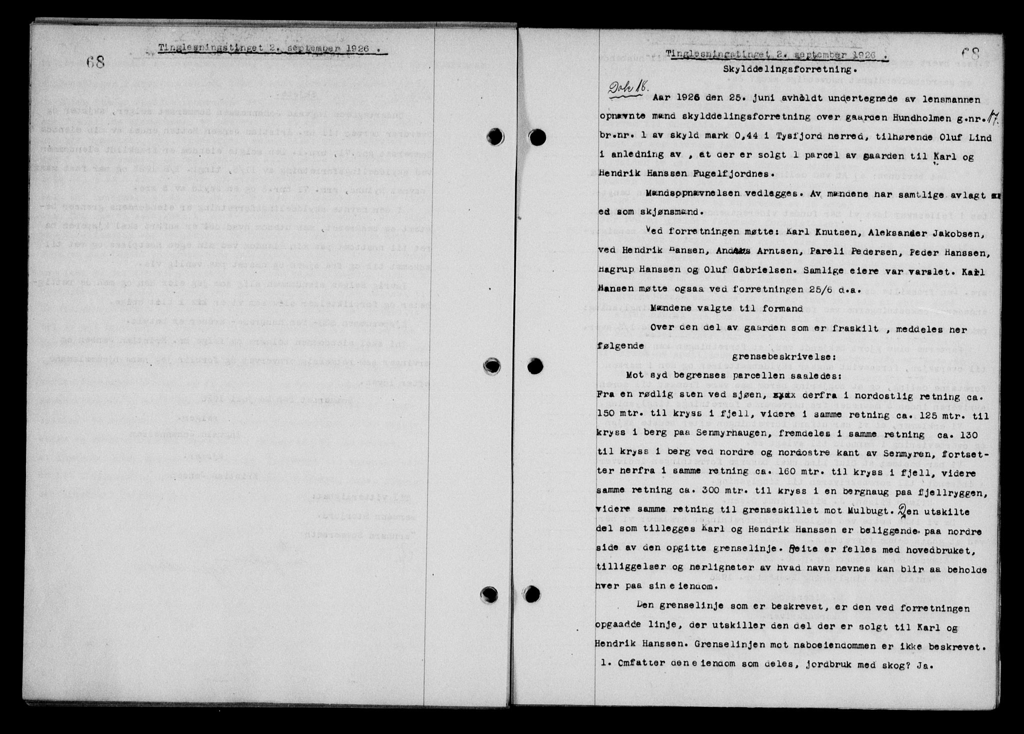 Steigen og Ofoten sorenskriveri, SAT/A-0030/1/2/2C/L0014: Mortgage book no. 13 og 15, 1926-1927, Deed date: 02.09.1926