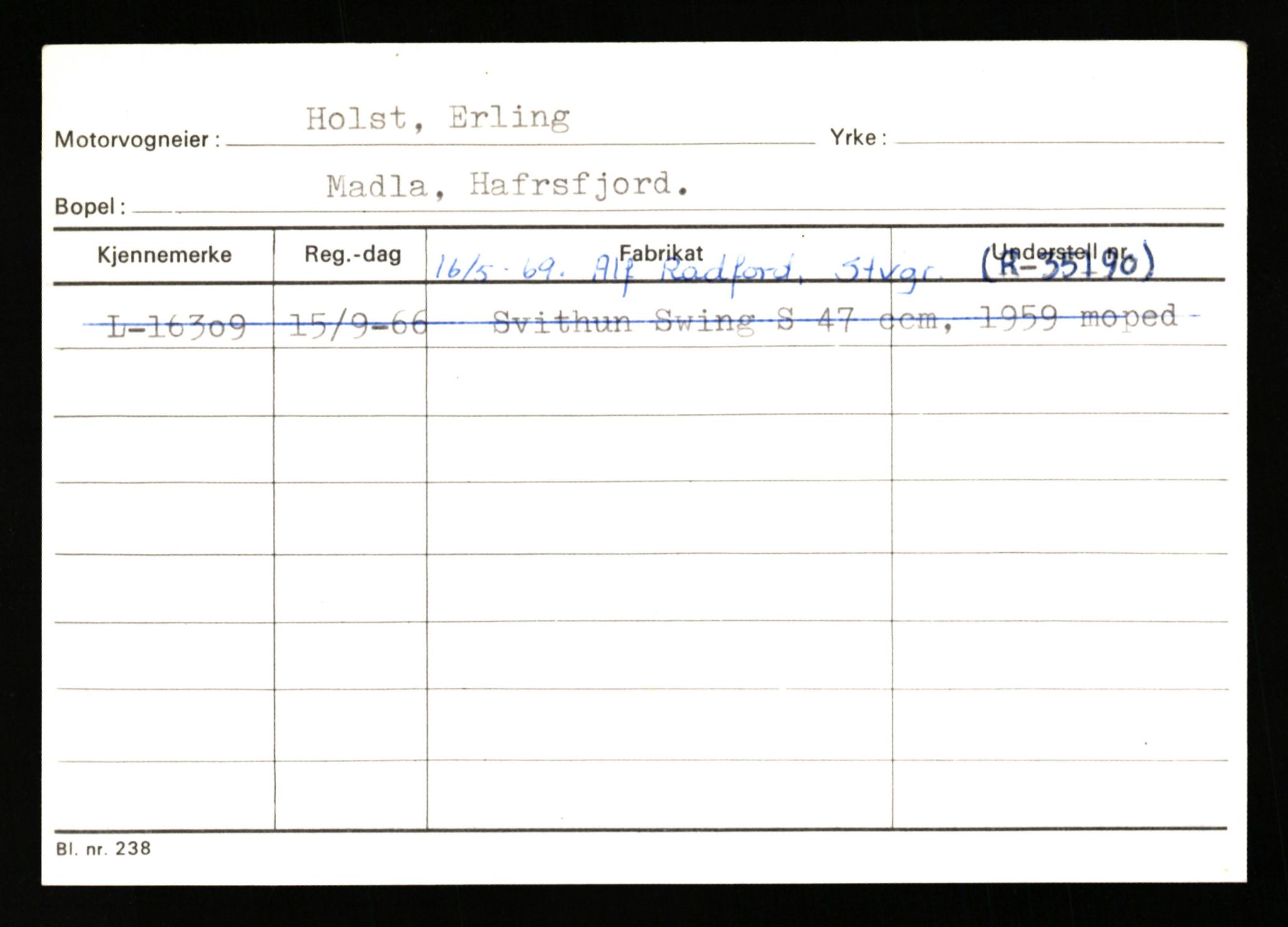 Stavanger trafikkstasjon, AV/SAST-A-101942/0/H/L0016: Holmevik - Høyland, 1930-1971, p. 13