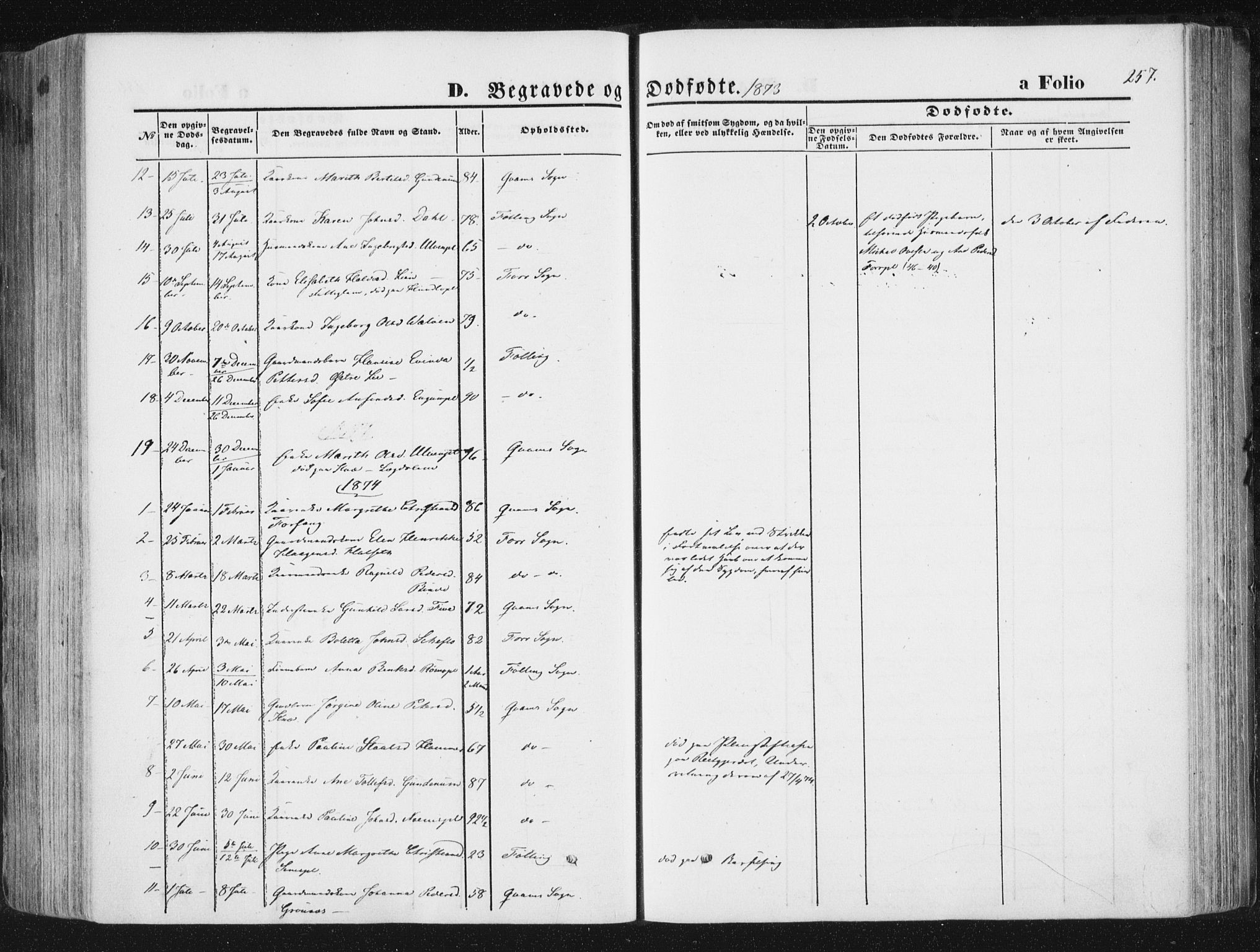 Ministerialprotokoller, klokkerbøker og fødselsregistre - Nord-Trøndelag, SAT/A-1458/746/L0447: Parish register (official) no. 746A06, 1860-1877, p. 257