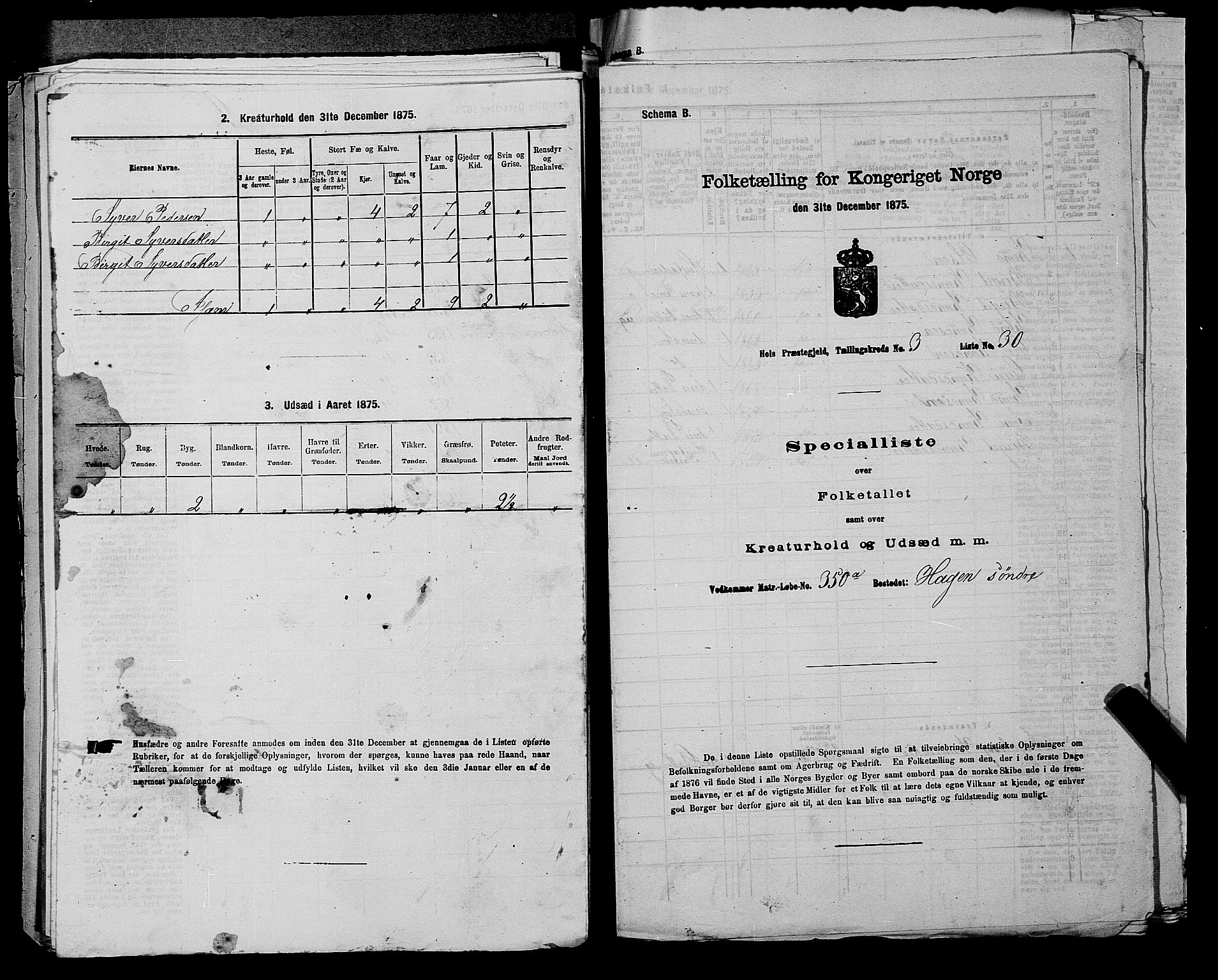 SAKO, 1875 census for 0620P Hol, 1875, p. 421