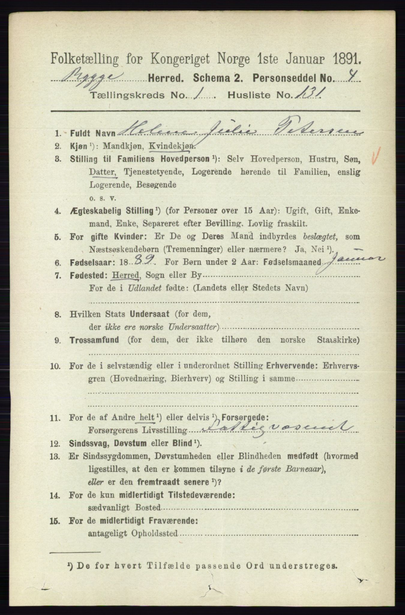 RA, 1891 census for 0136 Rygge, 1891, p. 901