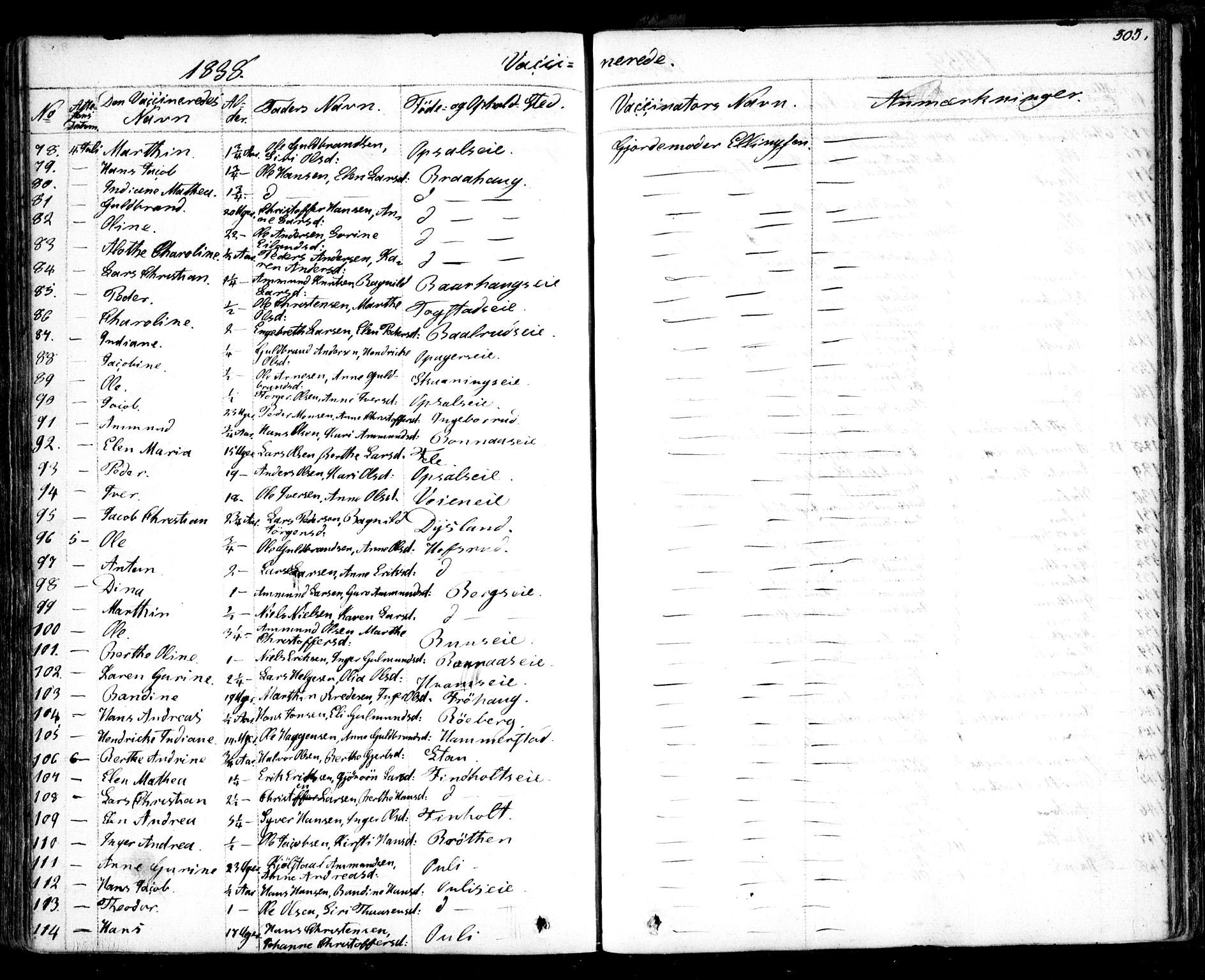 Nes prestekontor Kirkebøker, AV/SAO-A-10410/F/Fa/L0006: Parish register (official) no. I 6, 1833-1845, p. 303