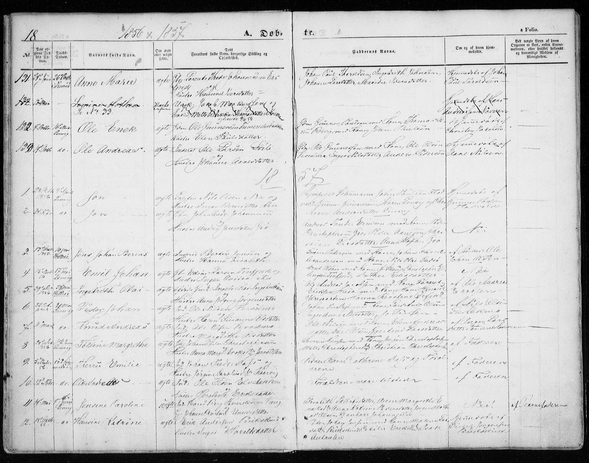 Lenvik sokneprestembete, SATØ/S-1310/H/Ha/Haa/L0007kirke: Parish register (official) no. 7, 1855-1865, p. 18