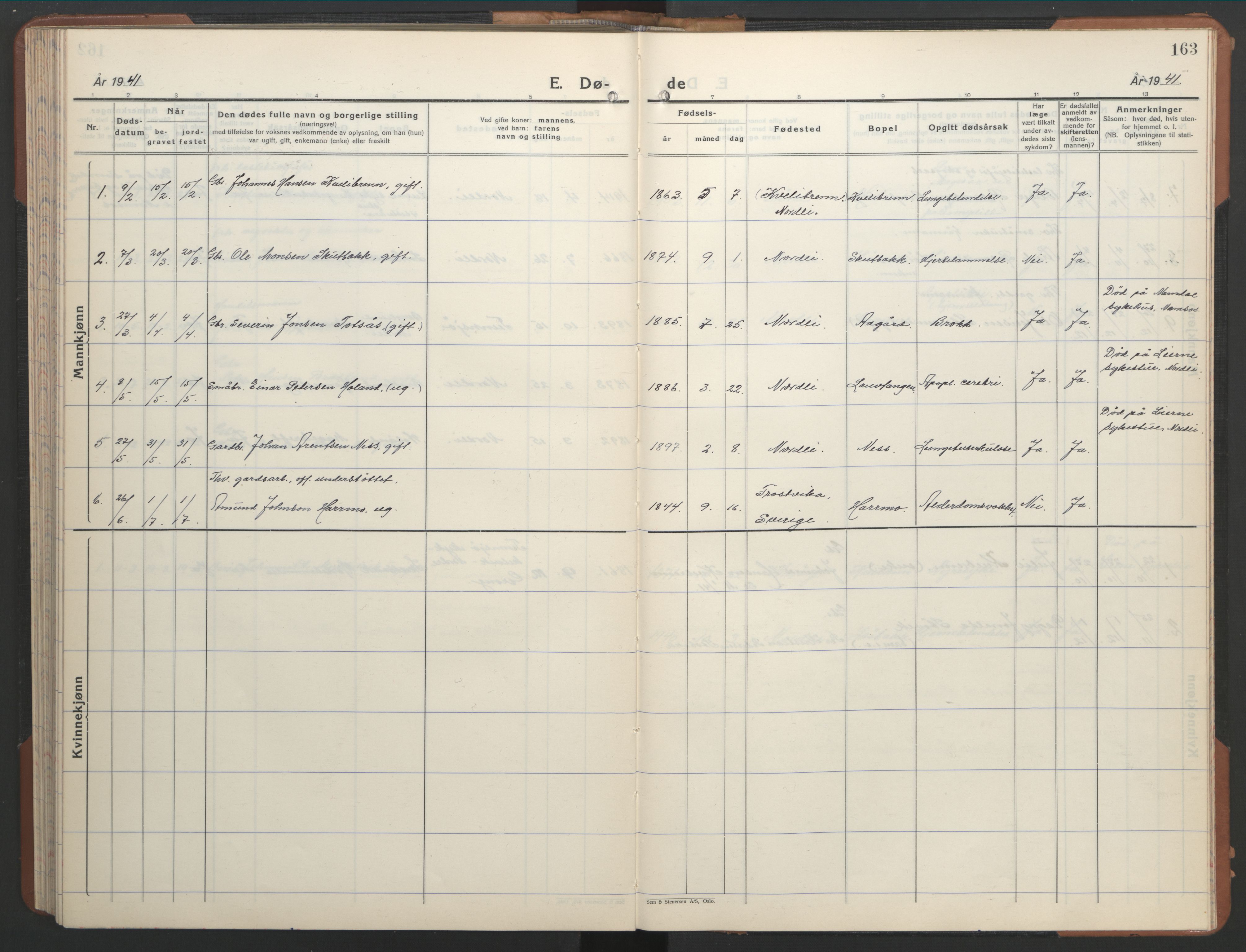 Ministerialprotokoller, klokkerbøker og fødselsregistre - Nord-Trøndelag, SAT/A-1458/755/L0500: Parish register (copy) no. 755C01, 1920-1962, p. 163