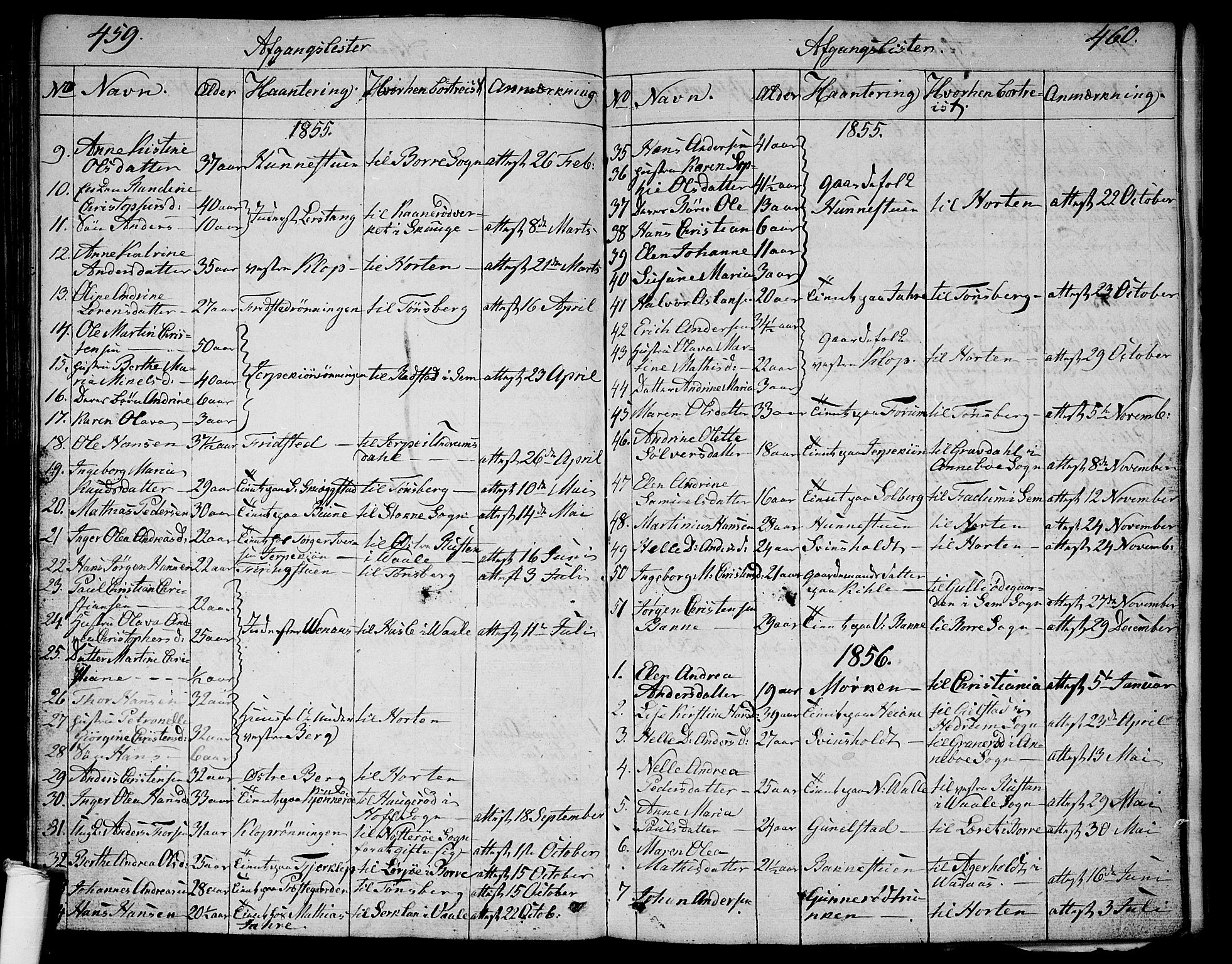 Ramnes kirkebøker, AV/SAKO-A-314/G/Ga/L0002: Parish register (copy) no. I 2, 1848-1870, p. 459-460